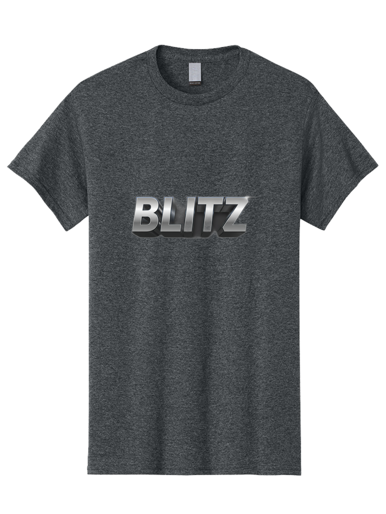 Blitz Men'S Graphic Tee, 100% Cotton, Comfortable Casual Summer Wear, Machine Washable, Silver Metallic Text, 3D Effect, High Energy, Bold Typography, Modern Design, Intense, Dynamic, Futuristic Style Baa168