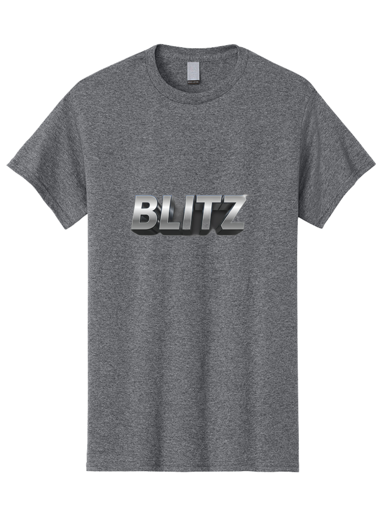 Blitz Men'S Graphic Tee, 100% Cotton, Comfortable Casual Summer Wear, Machine Washable, Silver Metallic Text, 3D Effect, High Energy, Bold Typography, Modern Design, Intense, Dynamic, Futuristic Style Baa168