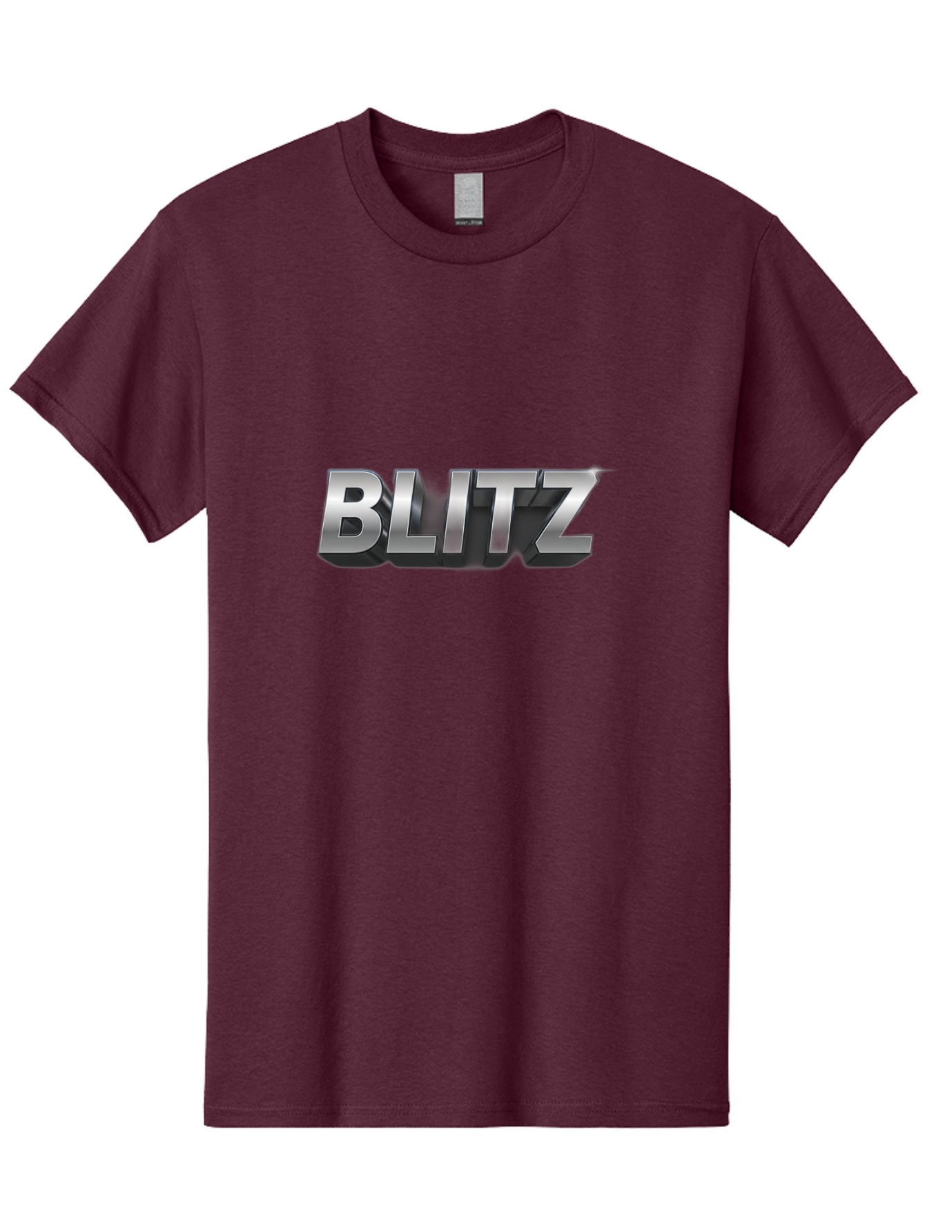 Blitz Men'S Graphic Tee, 100% Cotton, Comfortable Casual Summer Wear, Machine Washable, Silver Metallic Text, 3D Effect, High Energy, Bold Typography, Modern Design, Intense, Dynamic, Futuristic Style Baa168
