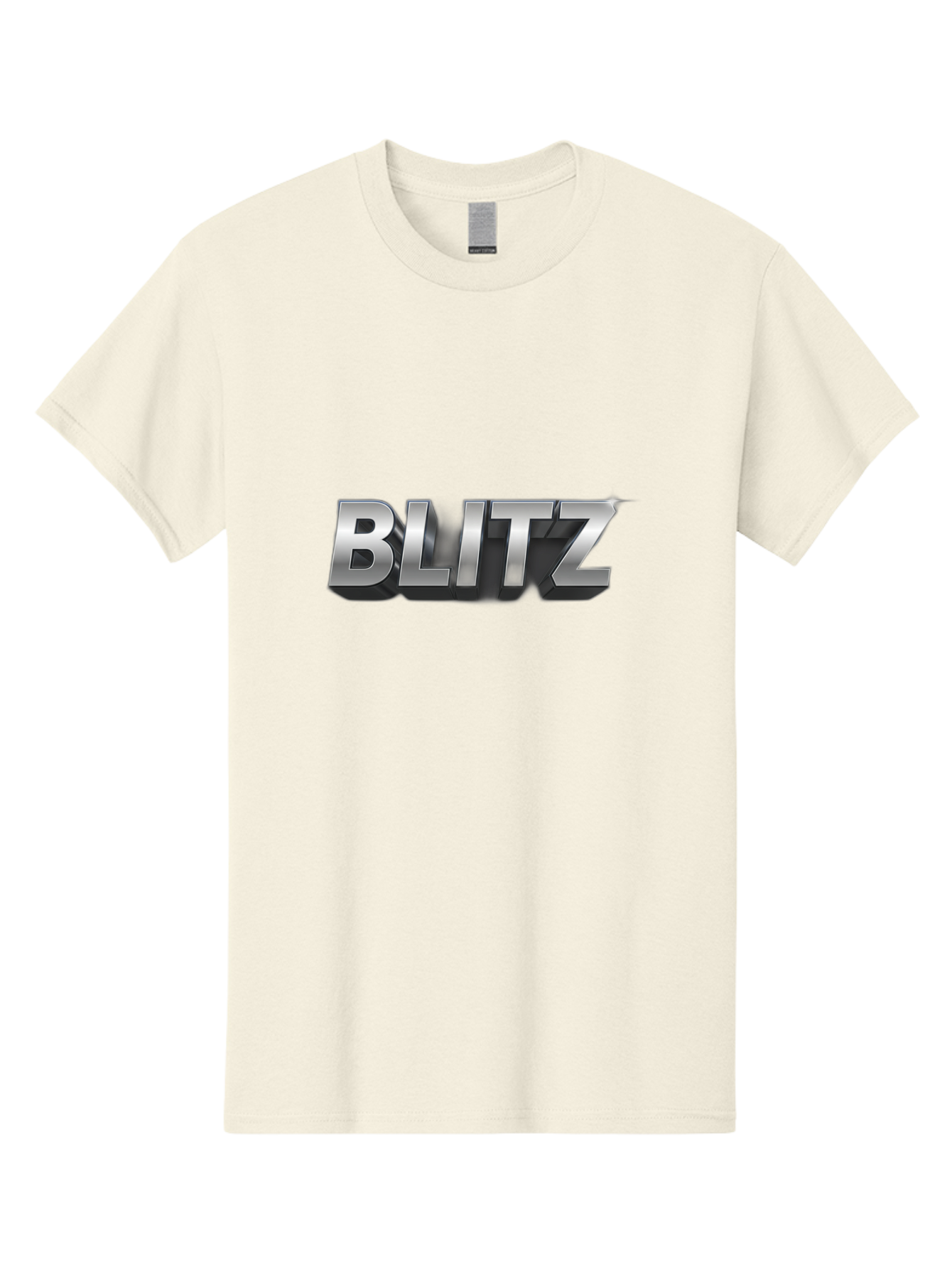 Blitz Men'S Graphic Tee, 100% Cotton, Comfortable Casual Summer Wear, Machine Washable, Silver Metallic Text, 3D Effect, High Energy, Bold Typography, Modern Design, Intense, Dynamic, Futuristic Style Baa168