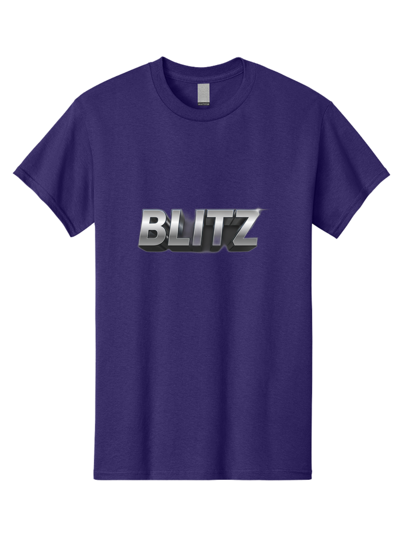 Blitz Men'S Graphic Tee, 100% Cotton, Comfortable Casual Summer Wear, Machine Washable, Silver Metallic Text, 3D Effect, High Energy, Bold Typography, Modern Design, Intense, Dynamic, Futuristic Style Baa168
