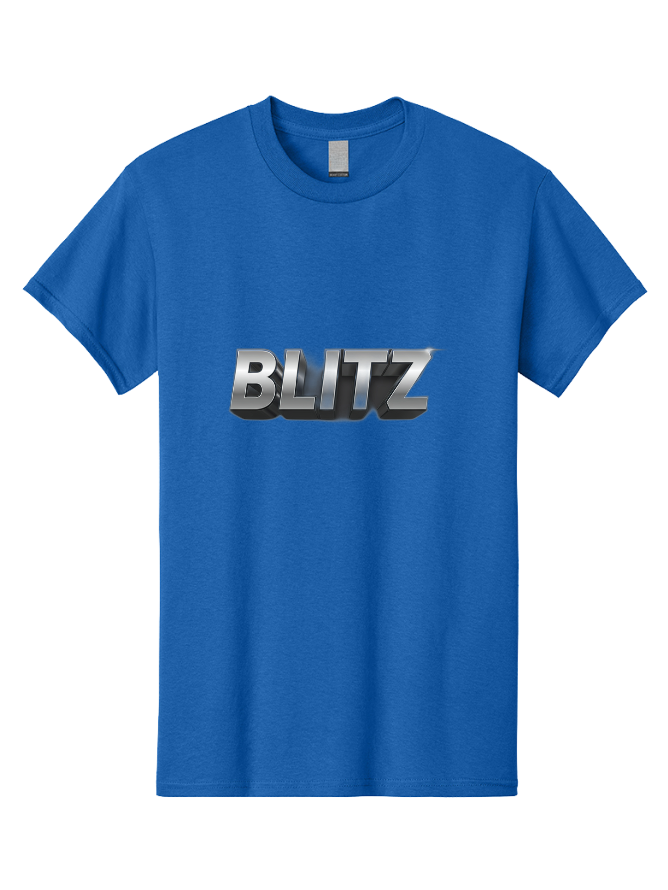 Blitz Men'S Graphic Tee, 100% Cotton, Comfortable Casual Summer Wear, Machine Washable, Silver Metallic Text, 3D Effect, High Energy, Bold Typography, Modern Design, Intense, Dynamic, Futuristic Style Baa168