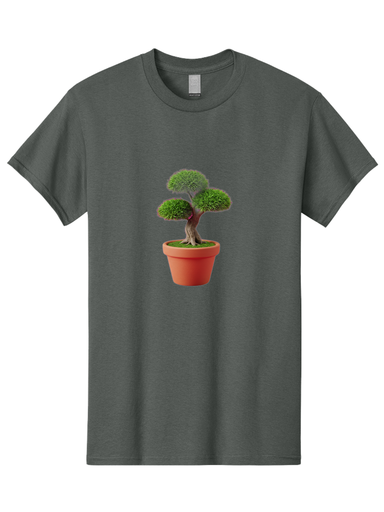 Bonsai-Tree Men'S Graphic Tee, 100% Cotton, Comfortable Casual Summer Wear, Machine Washable, Bonsai Tree, Potted Plant, Small Tree, Terracotta Pot, Twisted Trunk, Lush Foliage, Greenery, Decorative Plant, Indoor Gardening, Zen Garden, Baa180