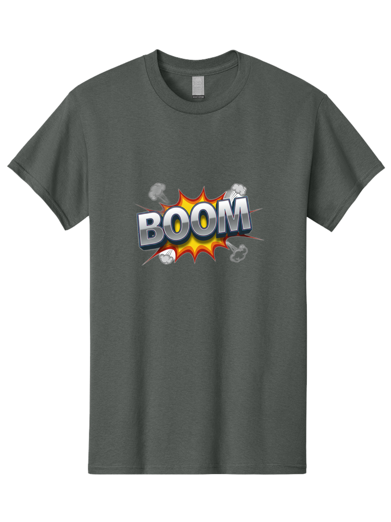 Boom-Comic-Explosion Men'S Graphic Tee, 100% Cotton, Comfortable Casual Summer Wear, Machine Washable, Comic Book Explosion, Boom Text, Cartoon Effect, Explosive Energy, Dynamic Action, Vibrant Colors, Energetic Impact, Comic Style, Baa181