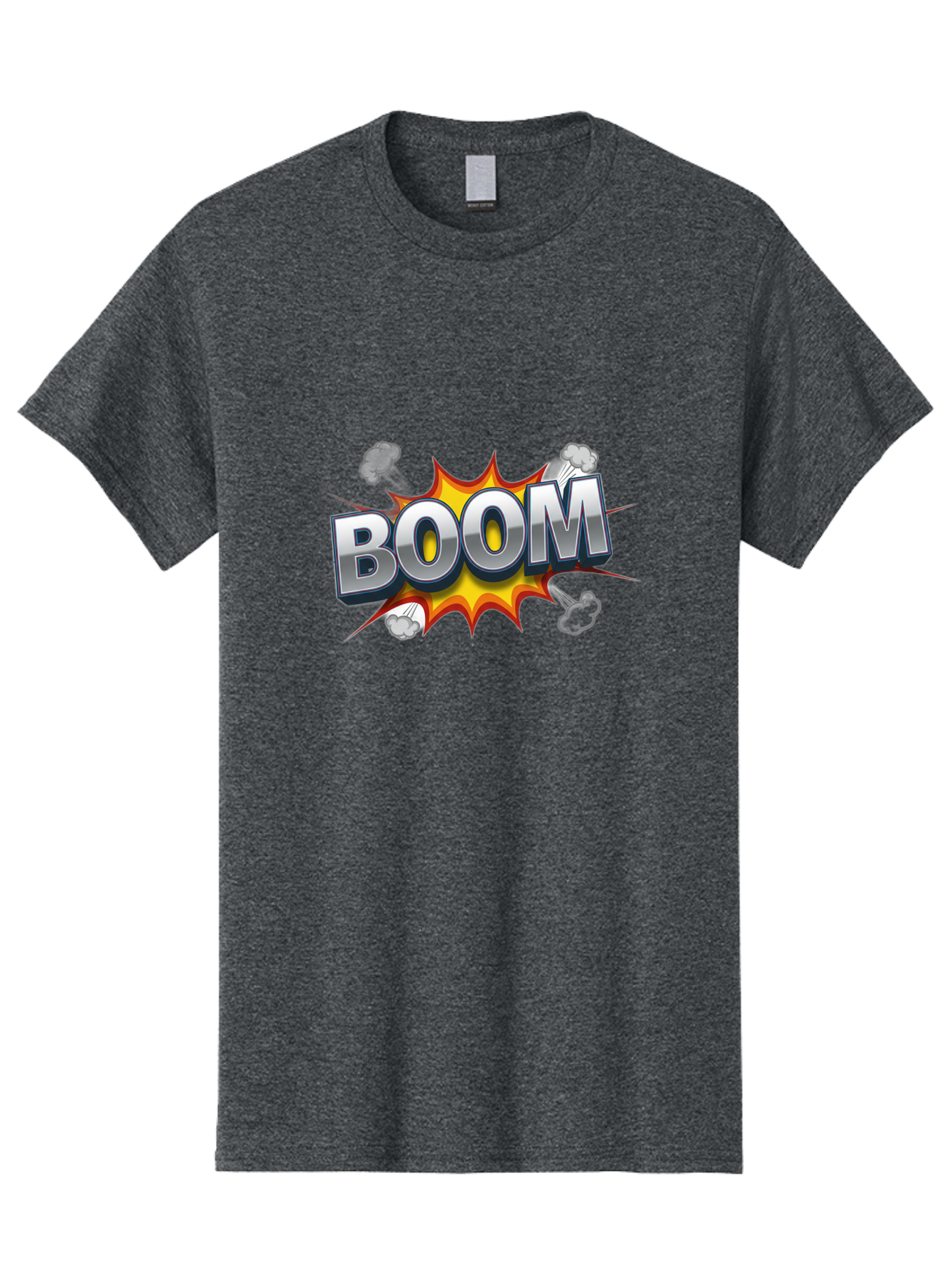 Boom-Comic-Explosion Men'S Graphic Tee, 100% Cotton, Comfortable Casual Summer Wear, Machine Washable, Comic Book Explosion, Boom Text, Cartoon Effect, Explosive Energy, Dynamic Action, Vibrant Colors, Energetic Impact, Comic Style, Baa181