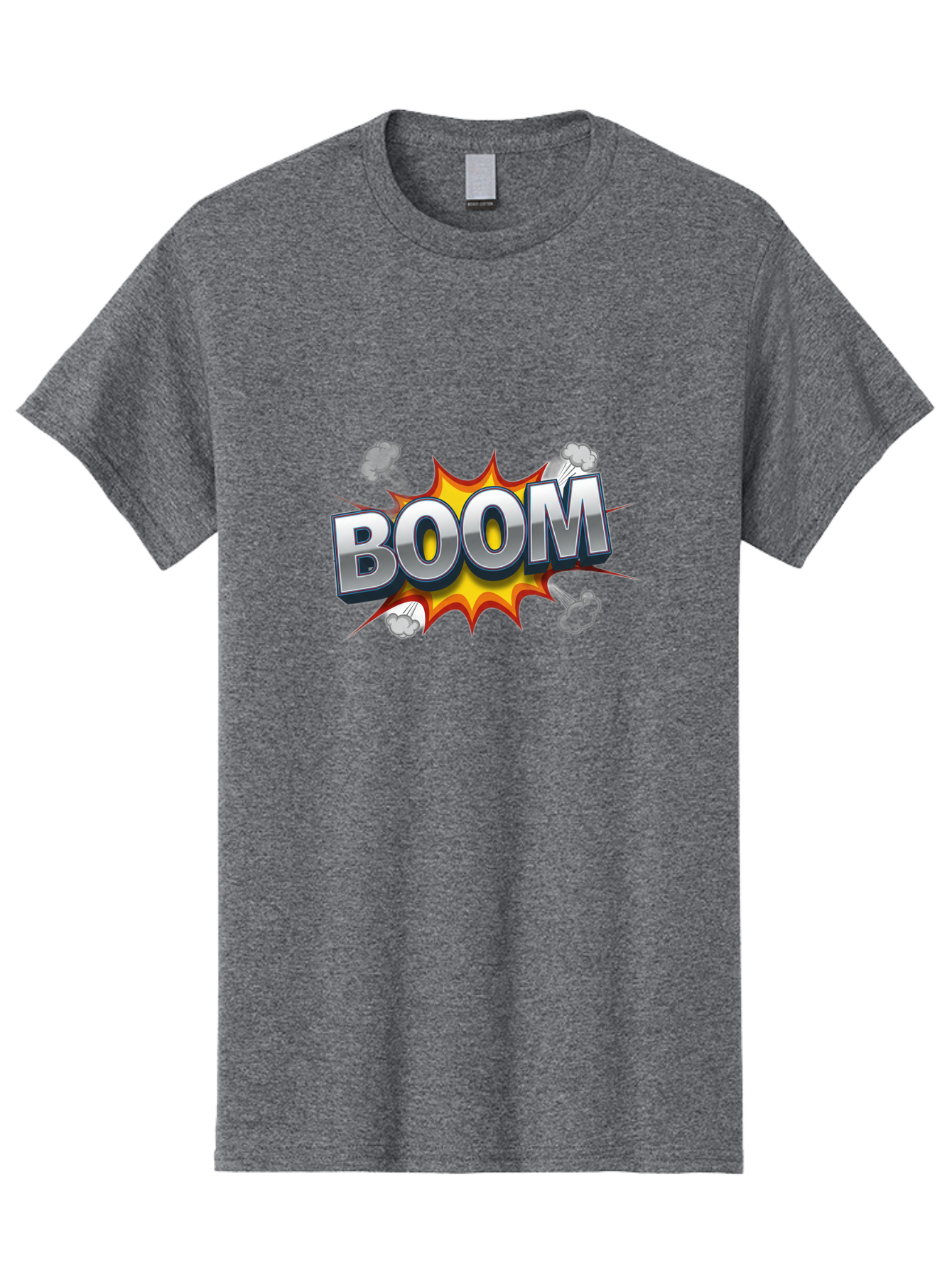 Boom-Comic-Explosion Men'S Graphic Tee, 100% Cotton, Comfortable Casual Summer Wear, Machine Washable, Comic Book Explosion, Boom Text, Cartoon Effect, Explosive Energy, Dynamic Action, Vibrant Colors, Energetic Impact, Comic Style, Baa181