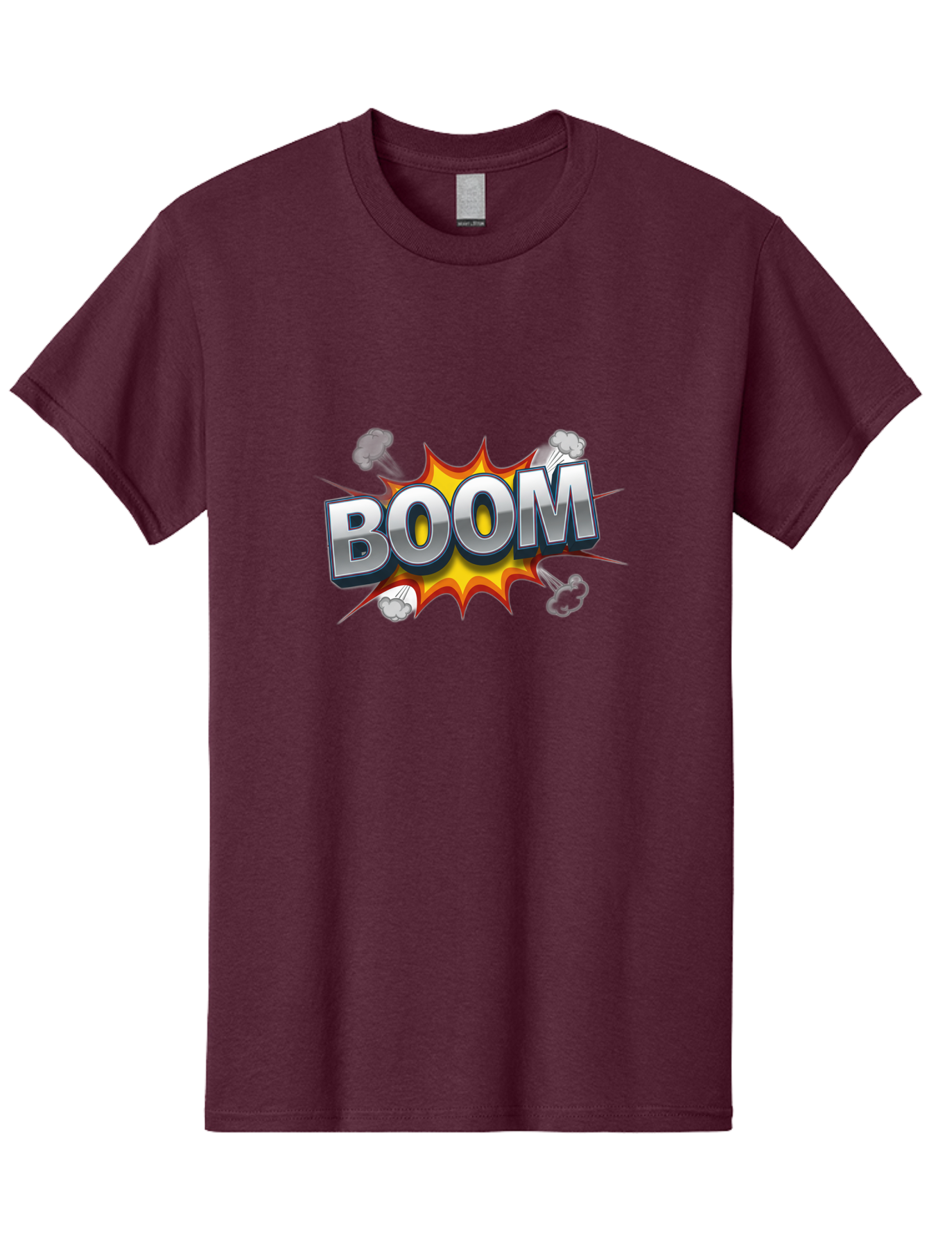 Boom-Comic-Explosion Men'S Graphic Tee, 100% Cotton, Comfortable Casual Summer Wear, Machine Washable, Comic Book Explosion, Boom Text, Cartoon Effect, Explosive Energy, Dynamic Action, Vibrant Colors, Energetic Impact, Comic Style, Baa181