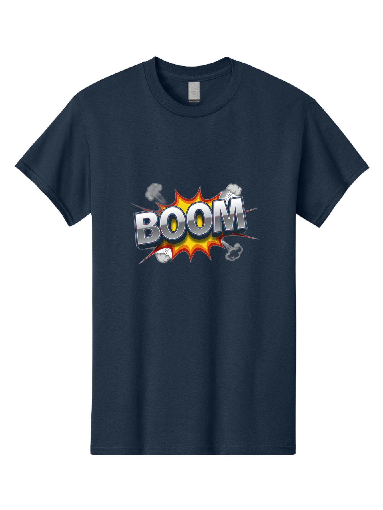 Boom-Comic-Explosion Men'S Graphic Tee, 100% Cotton, Comfortable Casual Summer Wear, Machine Washable, Comic Book Explosion, Boom Text, Cartoon Effect, Explosive Energy, Dynamic Action, Vibrant Colors, Energetic Impact, Comic Style, Baa181