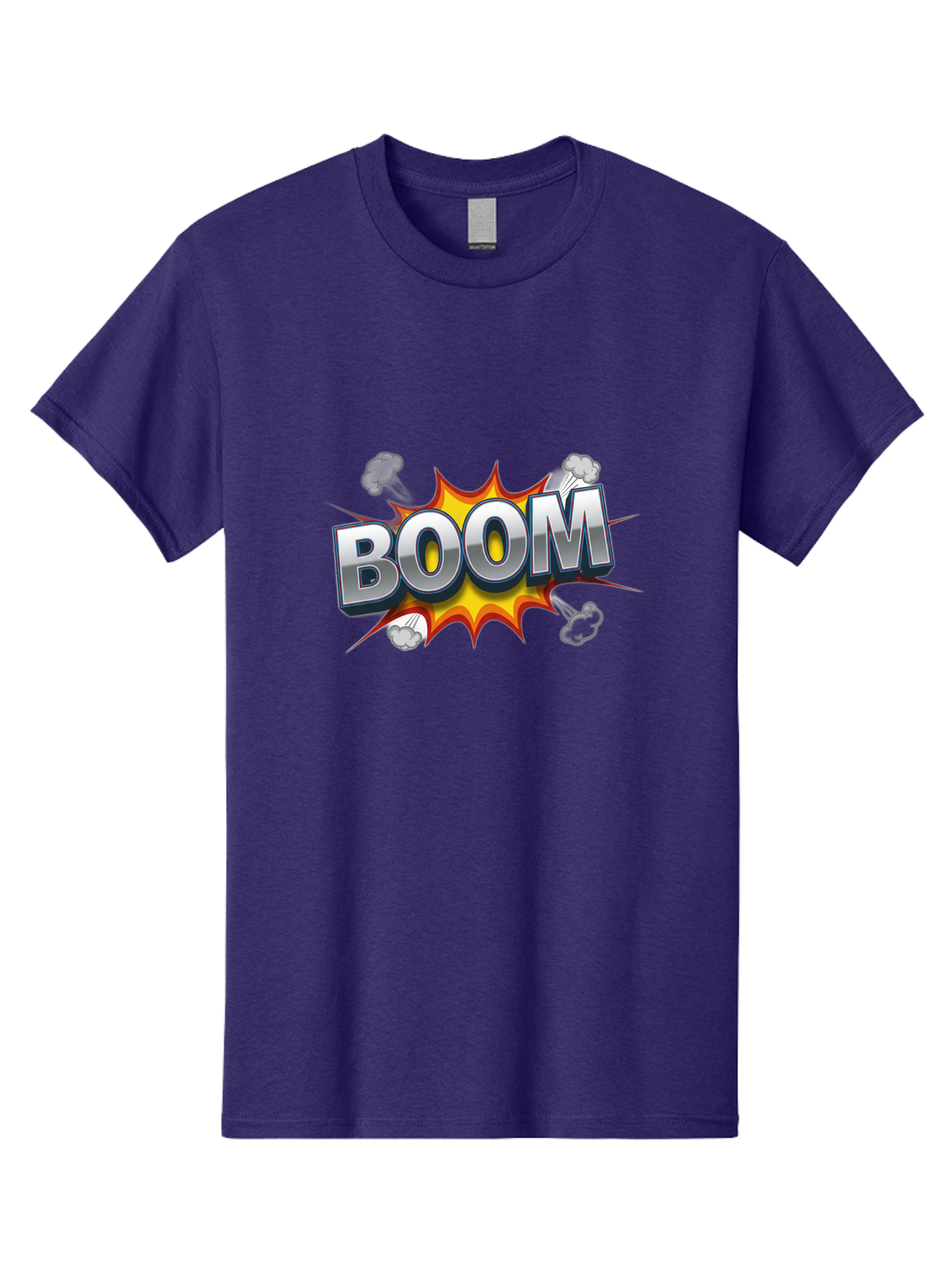 Boom-Comic-Explosion Men'S Graphic Tee, 100% Cotton, Comfortable Casual Summer Wear, Machine Washable, Comic Book Explosion, Boom Text, Cartoon Effect, Explosive Energy, Dynamic Action, Vibrant Colors, Energetic Impact, Comic Style, Baa181