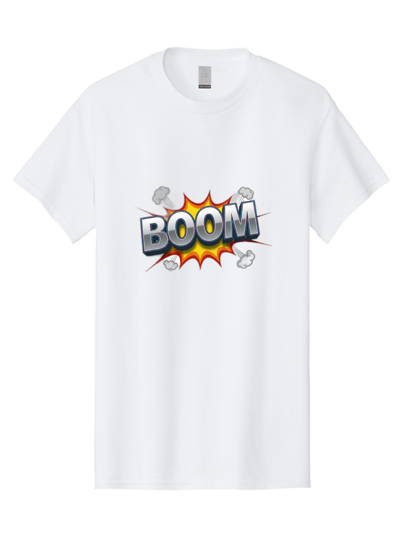 Boom-Comic-Explosion Men'S Graphic Tee, 100% Cotton, Comfortable Casual Summer Wear, Machine Washable, Comic Book Explosion, Boom Text, Cartoon Effect, Explosive Energy, Dynamic Action, Vibrant Colors, Energetic Impact, Comic Style, Baa181