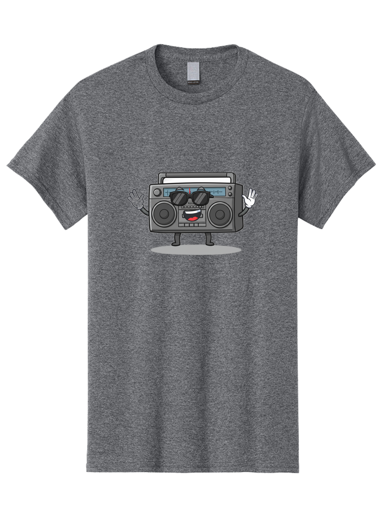Boombox-1 Men'S Graphic Tee, 100% Cotton, Comfortable Casual Summer Wear, Machine Washable, Cartoon Boombox, Retro Boombox, Cool Boombox, Sunglasses, Friendly Character, Playful Vibe, Music Lover, Fun Character, Vintage Boombox, Baa182