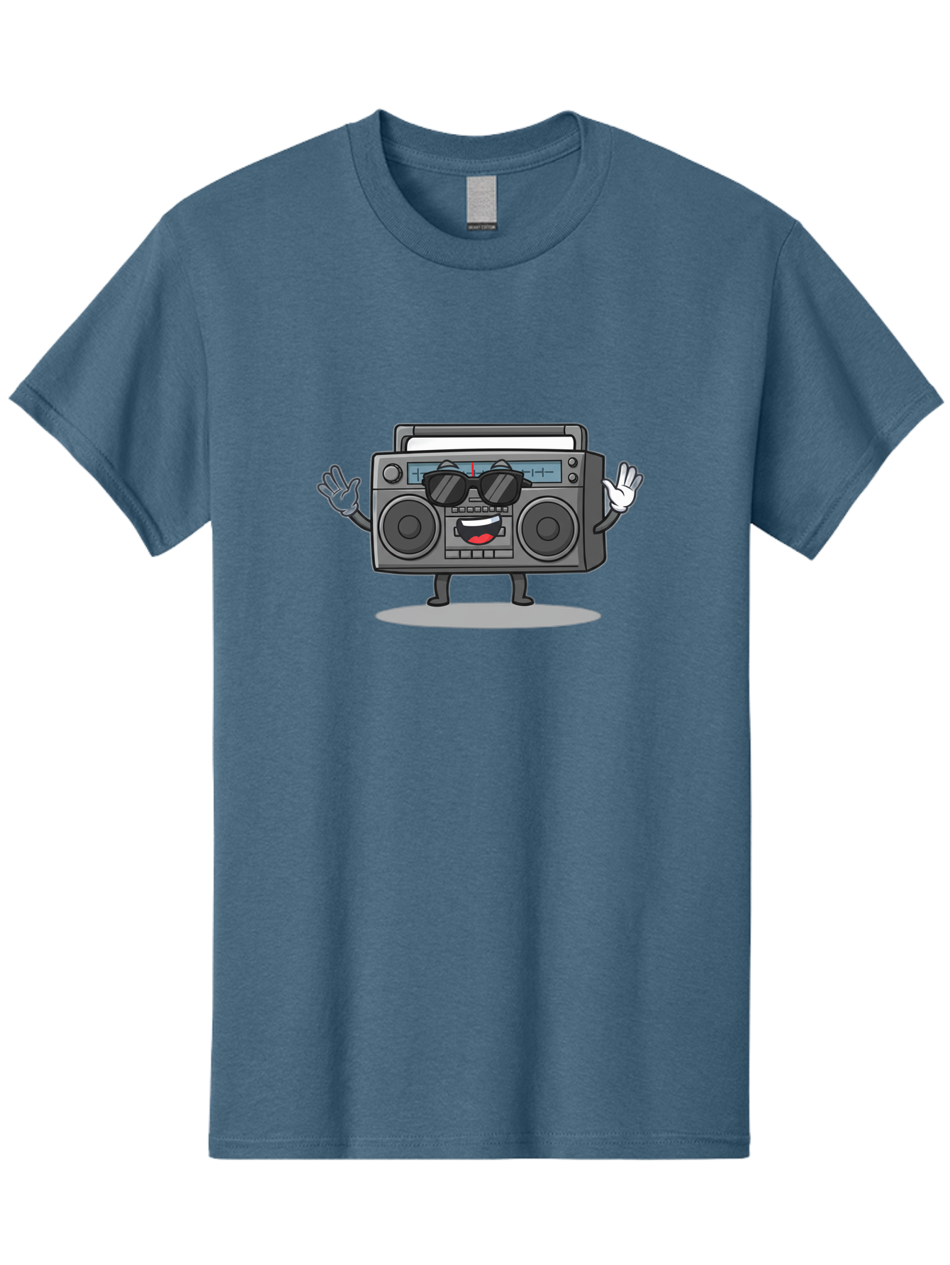 Boombox-1 Men'S Graphic Tee, 100% Cotton, Comfortable Casual Summer Wear, Machine Washable, Cartoon Boombox, Retro Boombox, Cool Boombox, Sunglasses, Friendly Character, Playful Vibe, Music Lover, Fun Character, Vintage Boombox, Baa182