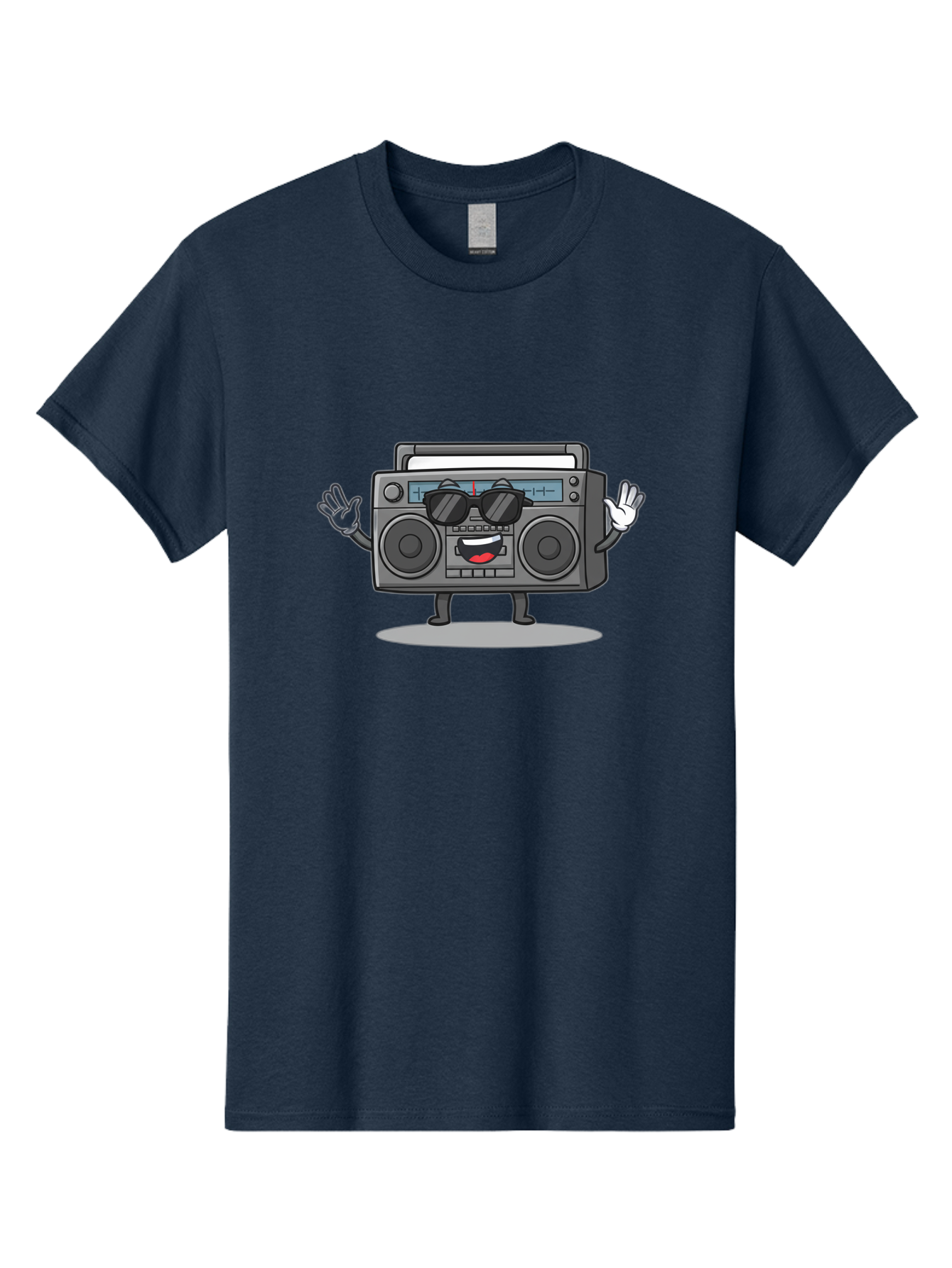 Boombox-1 Men'S Graphic Tee, 100% Cotton, Comfortable Casual Summer Wear, Machine Washable, Cartoon Boombox, Retro Boombox, Cool Boombox, Sunglasses, Friendly Character, Playful Vibe, Music Lover, Fun Character, Vintage Boombox, Baa182