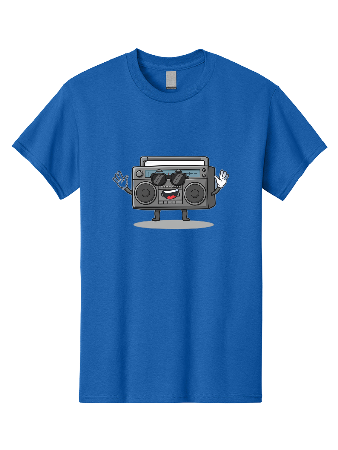 Boombox-1 Men'S Graphic Tee, 100% Cotton, Comfortable Casual Summer Wear, Machine Washable, Cartoon Boombox, Retro Boombox, Cool Boombox, Sunglasses, Friendly Character, Playful Vibe, Music Lover, Fun Character, Vintage Boombox, Baa182