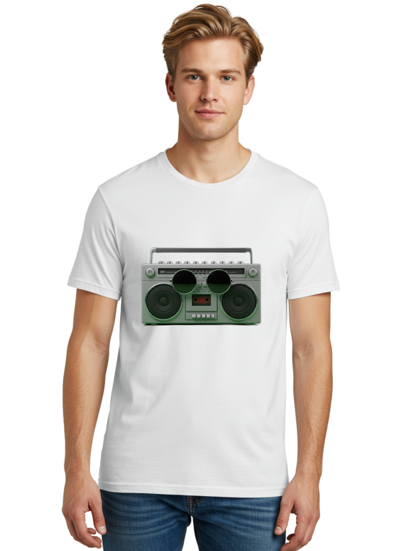Boombox-3 Men'S Graphic Tee, 100% Cotton, Comfortable Casual Summer Wear, Machine Washable, Retro Boombox, Vintage Audio Equipment, Cassette Player, Portable Music, Nostalgic Technology, Retro Music Player, 80S Music Gear, Baa184