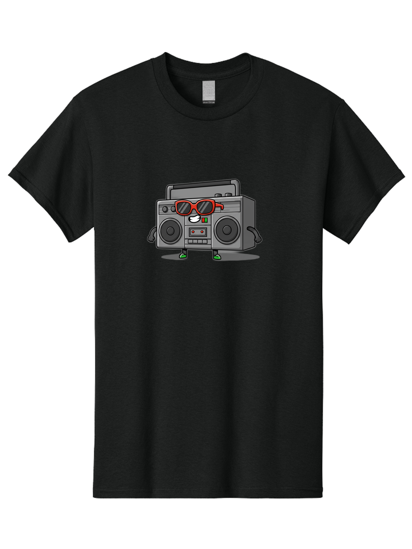 Boombox-6 Men'S Graphic Tee, 100% Cotton, Comfortable Casual Summer Wear, Machine Washable, Cartoon Boombox, Sunglasses, Retro Style, Music Lover, Fun Character, Cassette Player, Animated Electronics, Nostalgic Vibe, Playful Design, Baa187