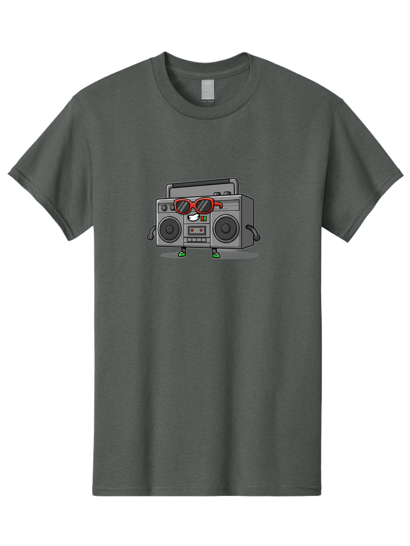 Boombox-6 Men'S Graphic Tee, 100% Cotton, Comfortable Casual Summer Wear, Machine Washable, Cartoon Boombox, Sunglasses, Retro Style, Music Lover, Fun Character, Cassette Player, Animated Electronics, Nostalgic Vibe, Playful Design, Baa187