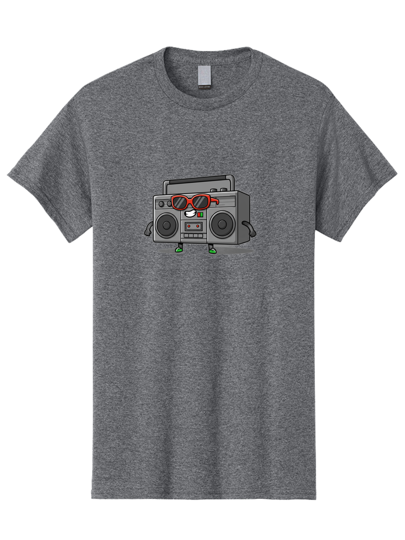 Boombox-6 Men'S Graphic Tee, 100% Cotton, Comfortable Casual Summer Wear, Machine Washable, Cartoon Boombox, Sunglasses, Retro Style, Music Lover, Fun Character, Cassette Player, Animated Electronics, Nostalgic Vibe, Playful Design, Baa187