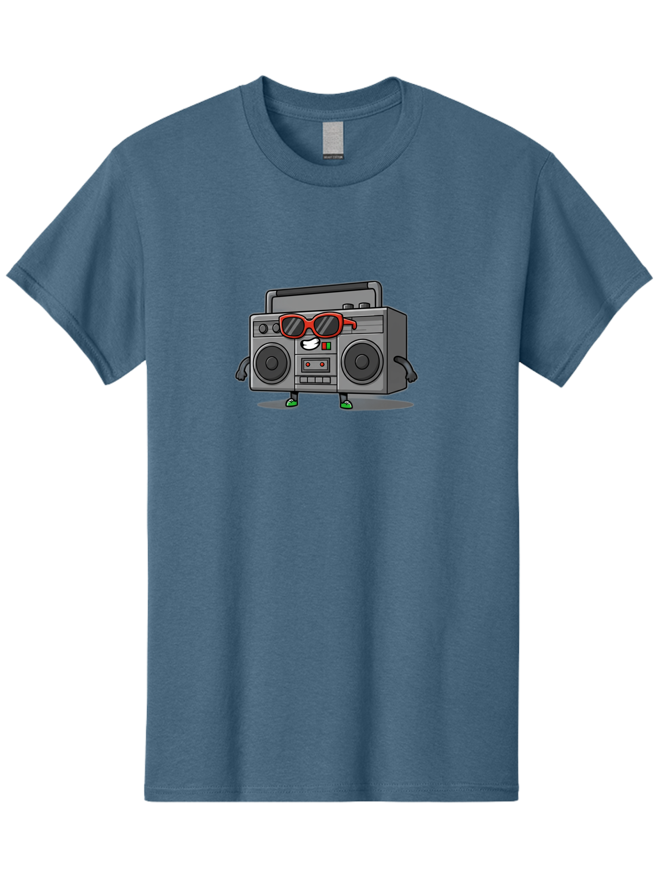 Boombox-6 Men'S Graphic Tee, 100% Cotton, Comfortable Casual Summer Wear, Machine Washable, Cartoon Boombox, Sunglasses, Retro Style, Music Lover, Fun Character, Cassette Player, Animated Electronics, Nostalgic Vibe, Playful Design, Baa187