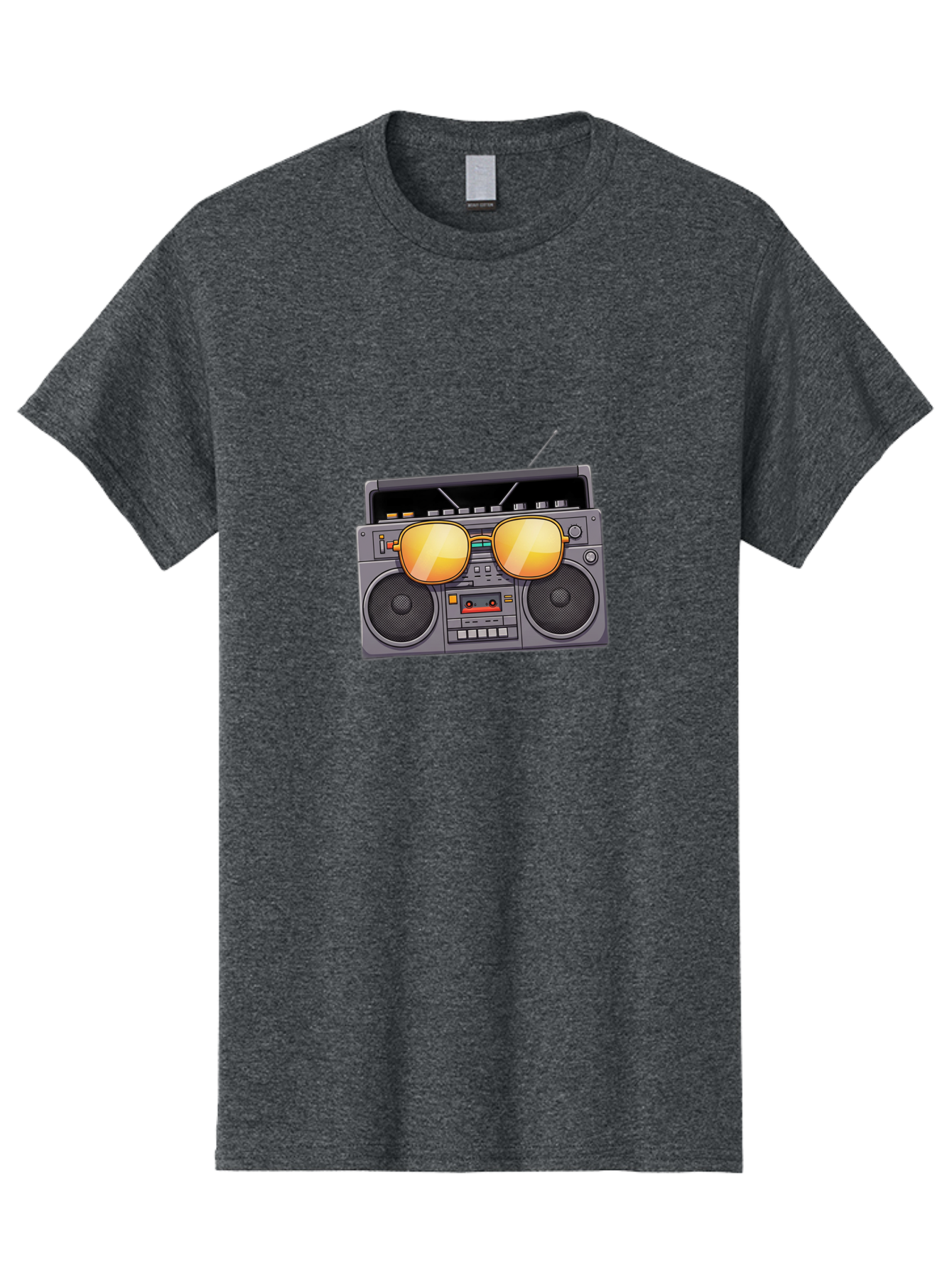 Boombox-Sunglasses Men'S Graphic Tee, 100% Cotton, Comfortable Casual Summer Wear, Machine Washable, Retro Boombox, Vintage Style, Sunglasses, Cassette Player, Old School Music, Nostalgic Vibe, Cool Accessories, Funky Graphics Baa193