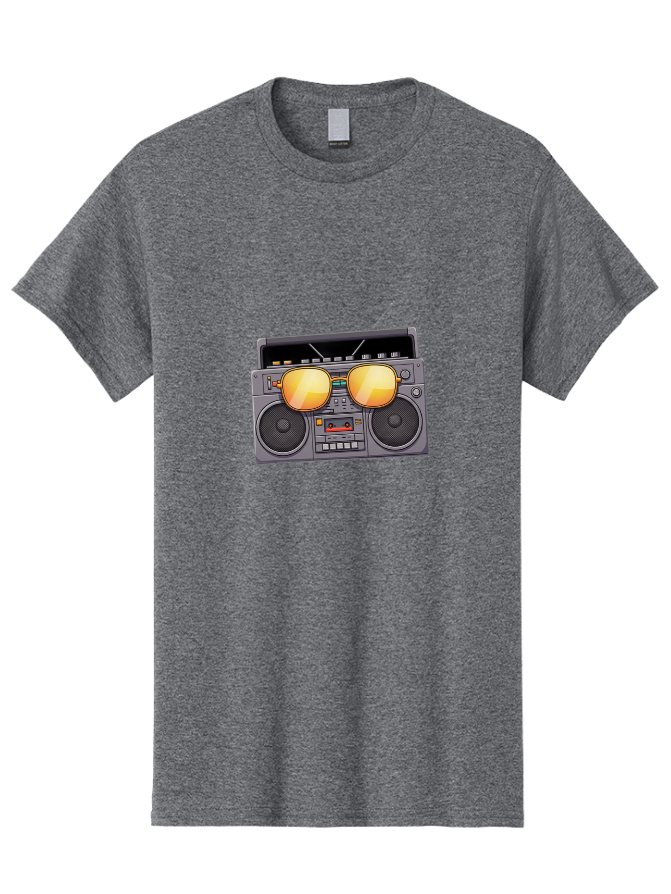 Boombox-Sunglasses Men'S Graphic Tee, 100% Cotton, Comfortable Casual Summer Wear, Machine Washable, Retro Boombox, Vintage Style, Sunglasses, Cassette Player, Old School Music, Nostalgic Vibe, Cool Accessories, Funky Graphics Baa193