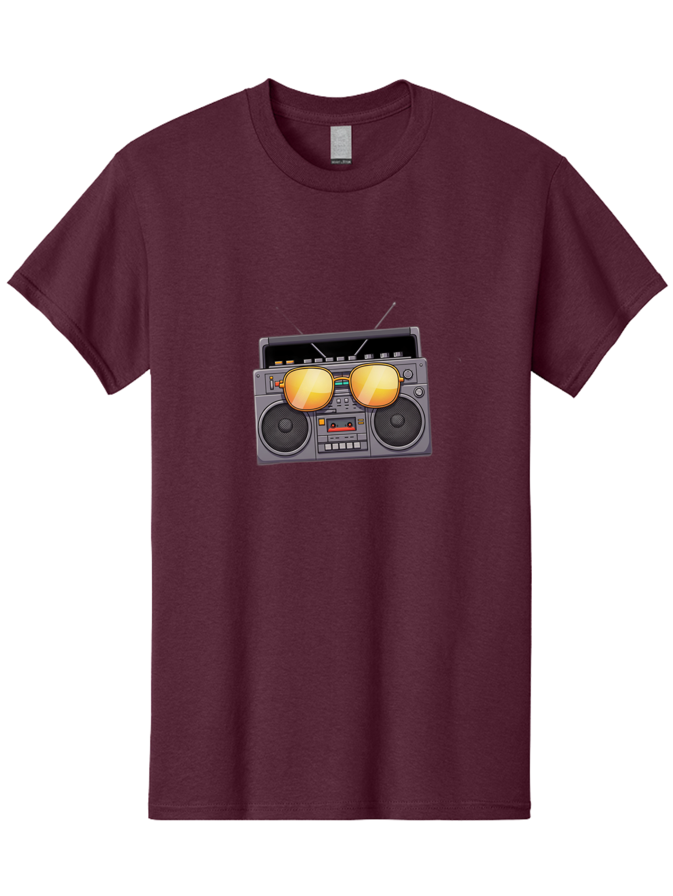 Boombox-Sunglasses Men'S Graphic Tee, 100% Cotton, Comfortable Casual Summer Wear, Machine Washable, Retro Boombox, Vintage Style, Sunglasses, Cassette Player, Old School Music, Nostalgic Vibe, Cool Accessories, Funky Graphics Baa193