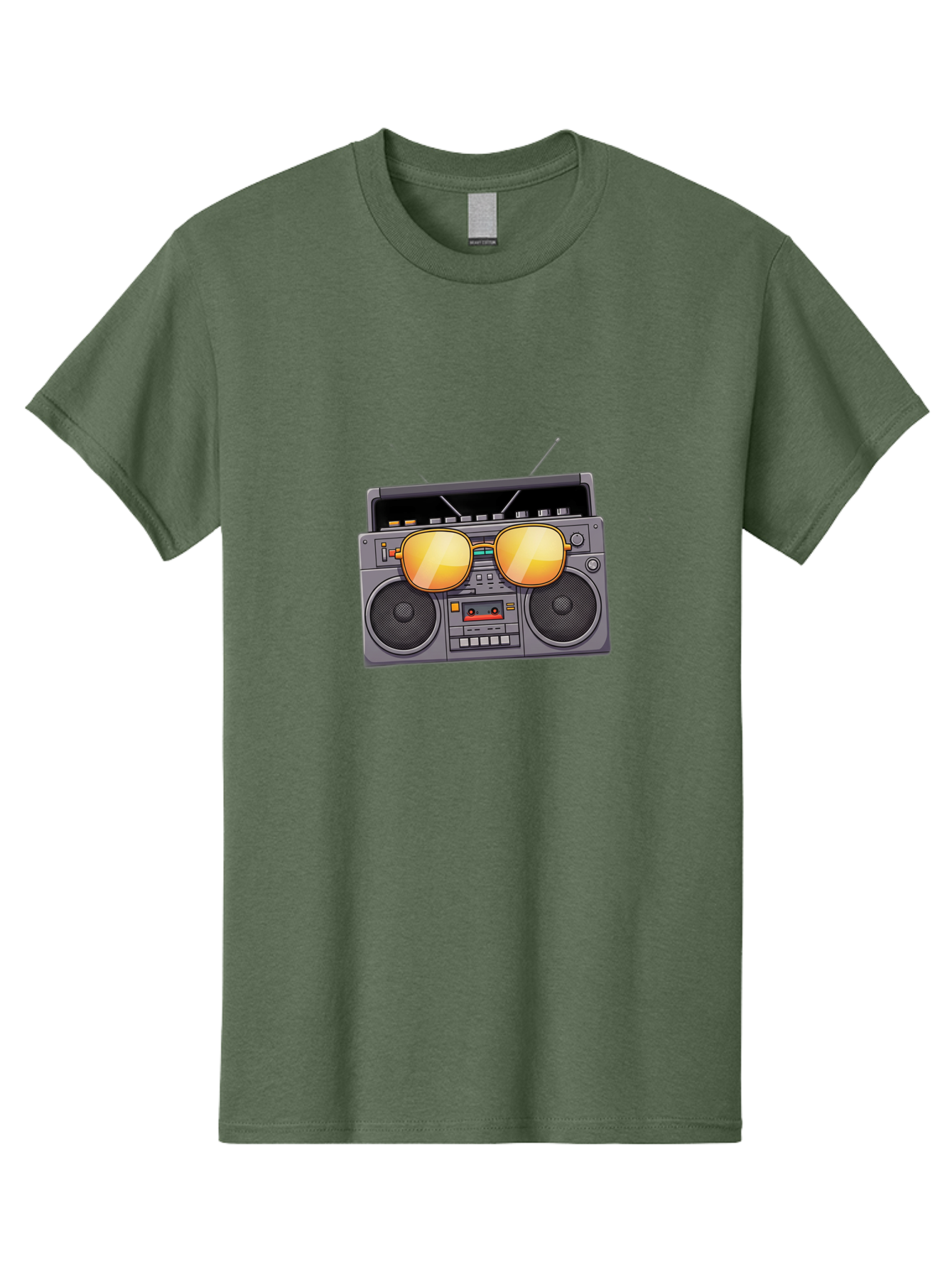Boombox-Sunglasses Men'S Graphic Tee, 100% Cotton, Comfortable Casual Summer Wear, Machine Washable, Retro Boombox, Vintage Style, Sunglasses, Cassette Player, Old School Music, Nostalgic Vibe, Cool Accessories, Funky Graphics Baa193