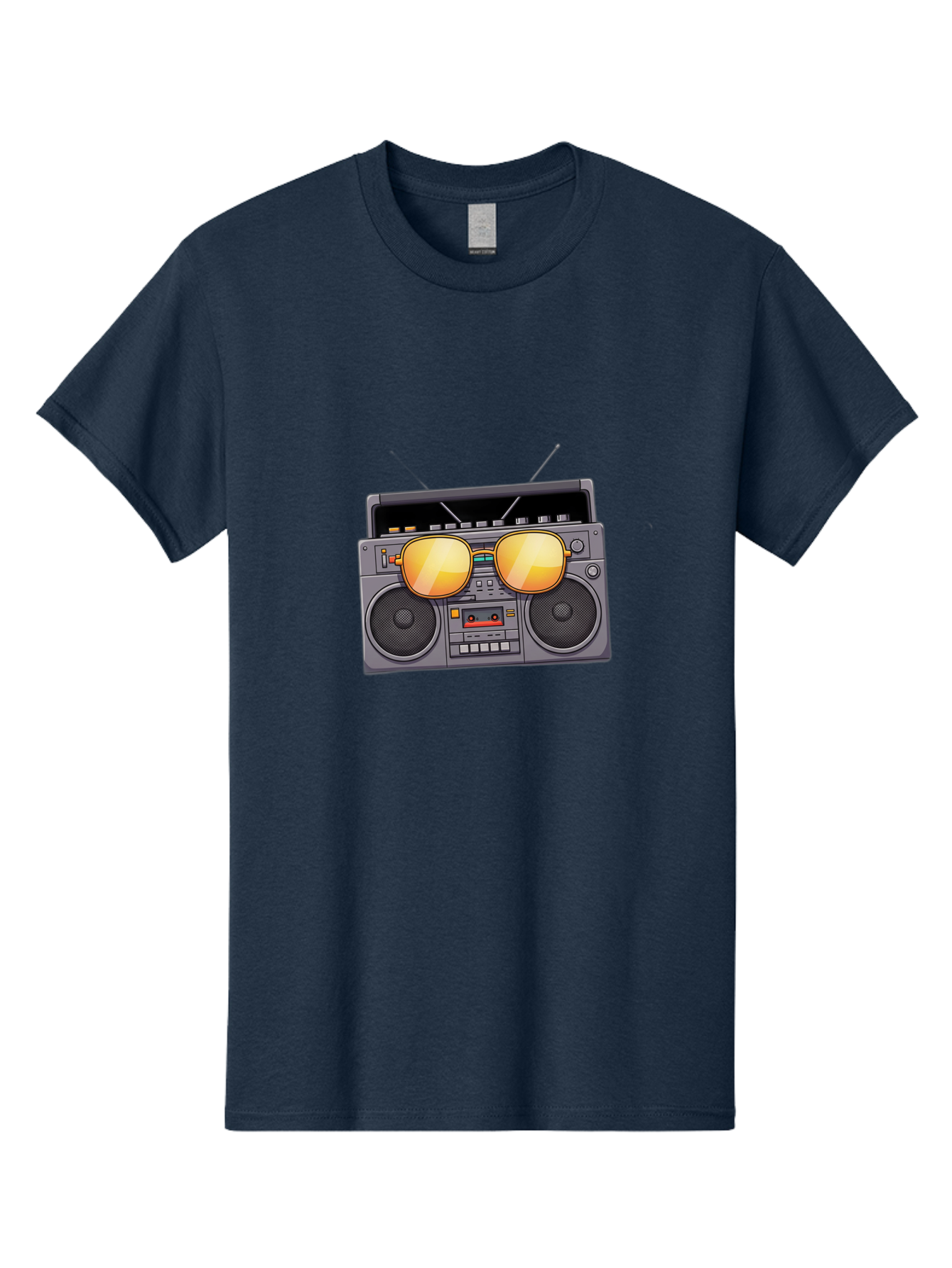 Boombox-Sunglasses Men'S Graphic Tee, 100% Cotton, Comfortable Casual Summer Wear, Machine Washable, Retro Boombox, Vintage Style, Sunglasses, Cassette Player, Old School Music, Nostalgic Vibe, Cool Accessories, Funky Graphics Baa193