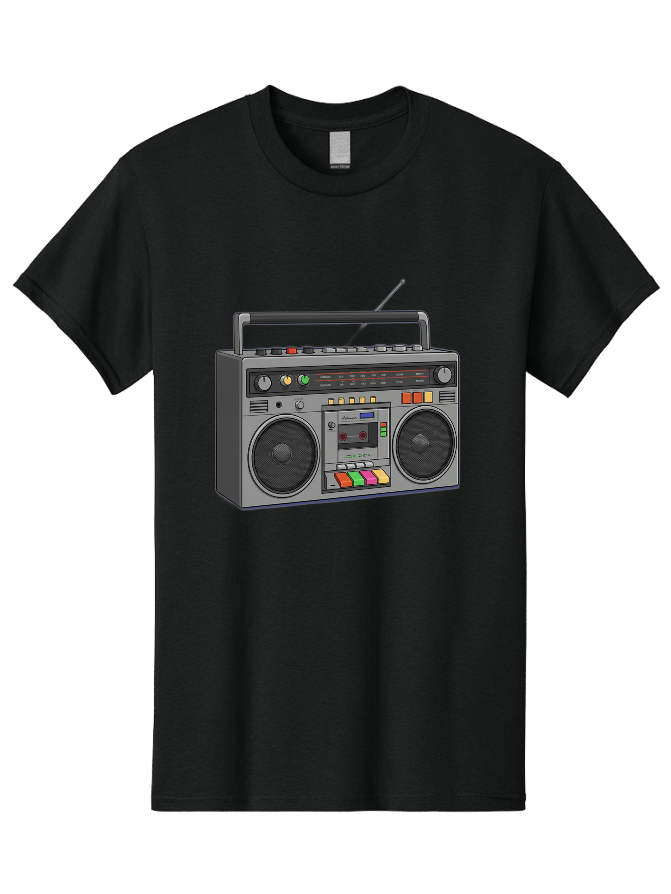 Boombox Men'S Graphic Tee, 100% Cotton, Comfortable Casual Summer Wear, Machine Washable, Vintage Boombox, Retro Radio, Cassette Player, Music On The Go, Portable Speaker, Nostalgic Electronics, 80S Technology, Classic Design Baa196