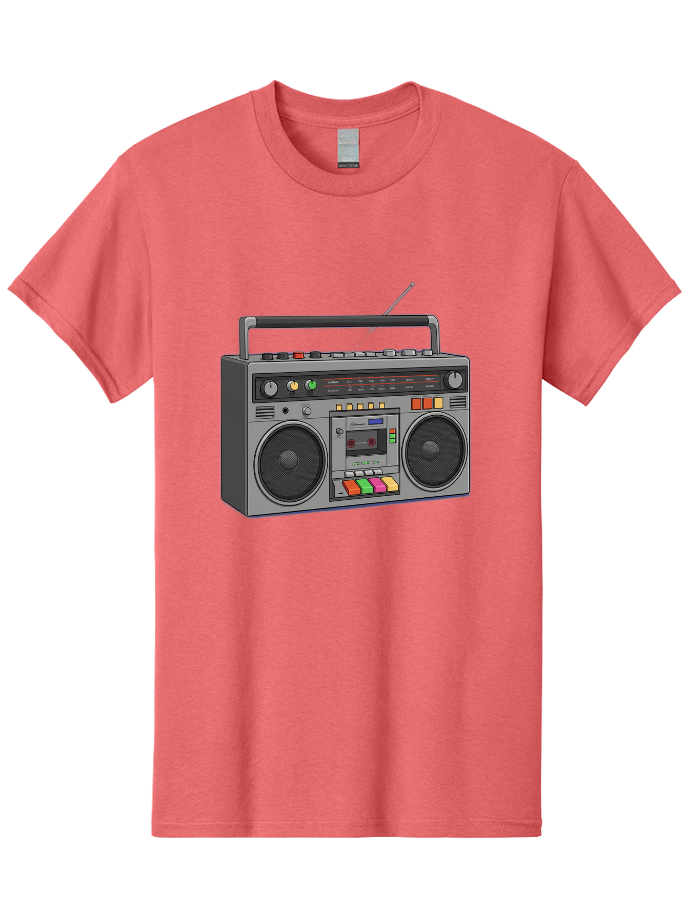 Boombox Men'S Graphic Tee, 100% Cotton, Comfortable Casual Summer Wear, Machine Washable, Vintage Boombox, Retro Radio, Cassette Player, Music On The Go, Portable Speaker, Nostalgic Electronics, 80S Technology, Classic Design Baa196