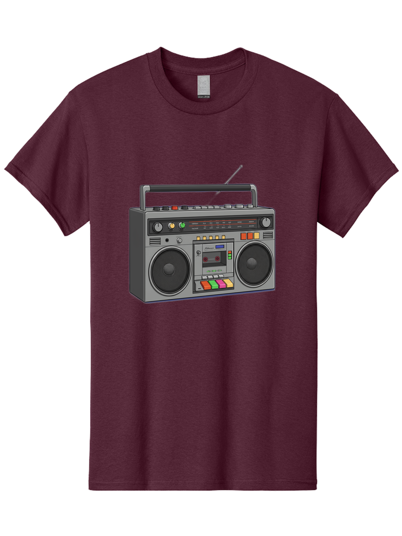 Boombox Men'S Graphic Tee, 100% Cotton, Comfortable Casual Summer Wear, Machine Washable, Vintage Boombox, Retro Radio, Cassette Player, Music On The Go, Portable Speaker, Nostalgic Electronics, 80S Technology, Classic Design Baa196
