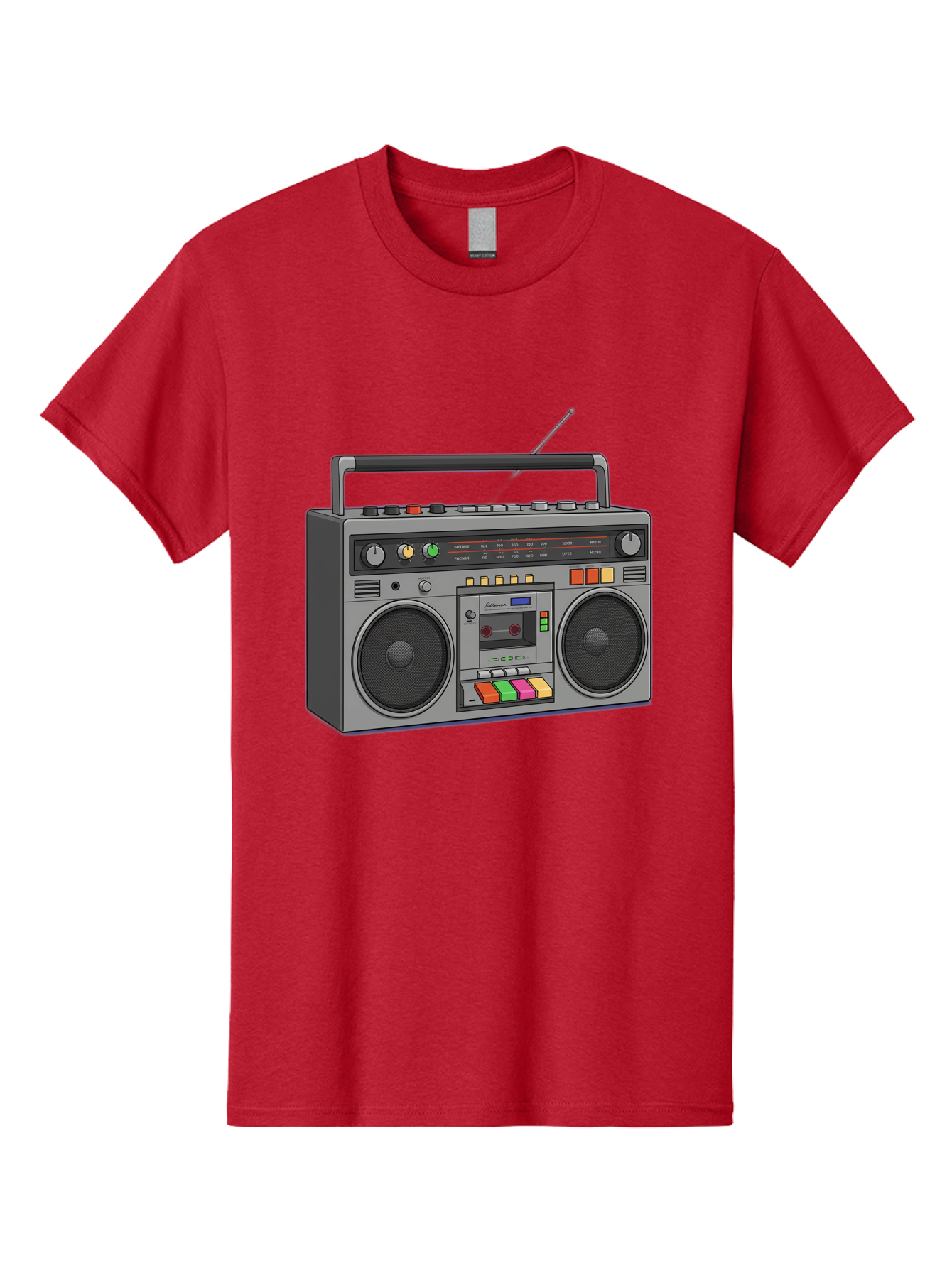 Boombox Men'S Graphic Tee, 100% Cotton, Comfortable Casual Summer Wear, Machine Washable, Vintage Boombox, Retro Radio, Cassette Player, Music On The Go, Portable Speaker, Nostalgic Electronics, 80S Technology, Classic Design Baa196
