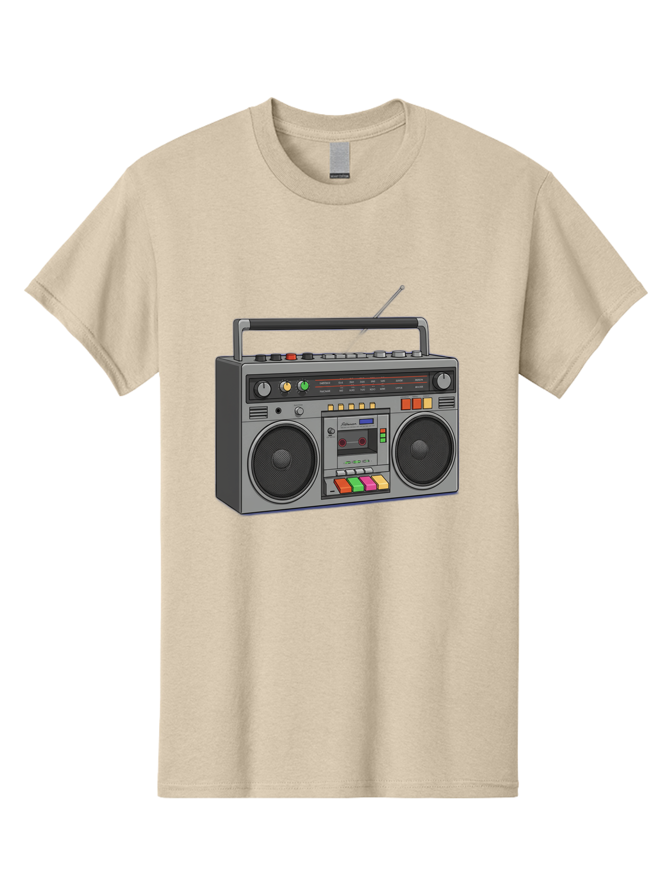 Boombox Men'S Graphic Tee, 100% Cotton, Comfortable Casual Summer Wear, Machine Washable, Vintage Boombox, Retro Radio, Cassette Player, Music On The Go, Portable Speaker, Nostalgic Electronics, 80S Technology, Classic Design Baa196