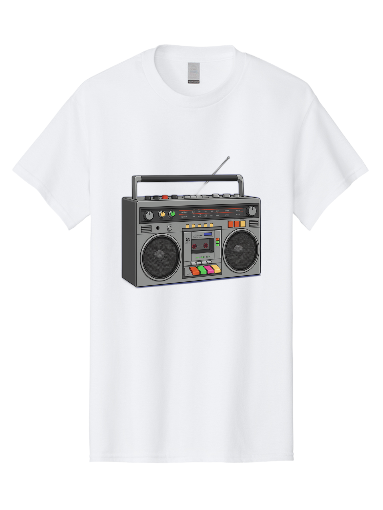 Boombox Men'S Graphic Tee, 100% Cotton, Comfortable Casual Summer Wear, Machine Washable, Vintage Boombox, Retro Radio, Cassette Player, Music On The Go, Portable Speaker, Nostalgic Electronics, 80S Technology, Classic Design Baa196