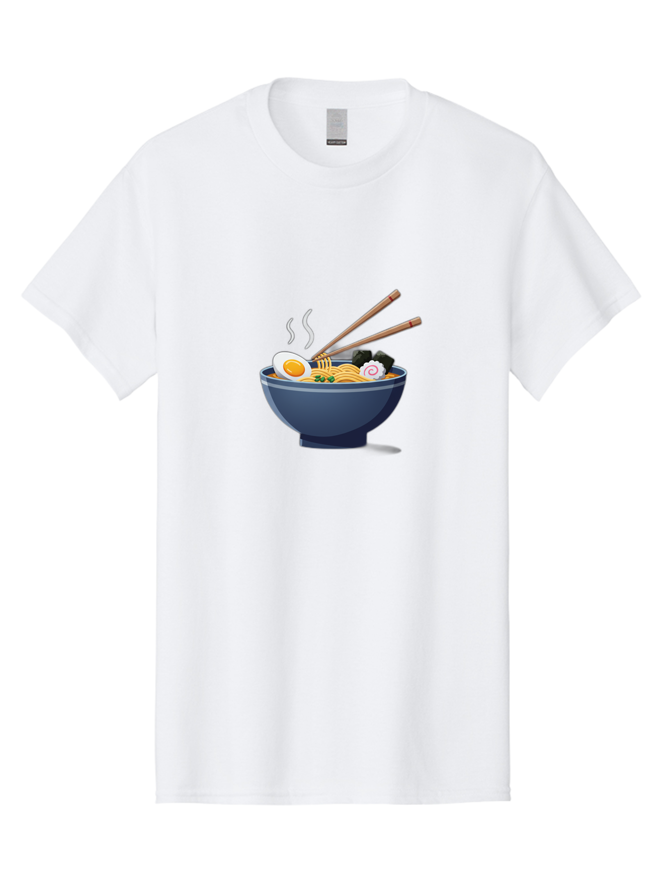 Bowl-Of-Ramen-Noodles Men'S Graphic Tee, 100% Cotton, Comfortable Casual Summer Wear, Machine Washable, Steaming Hot Ramen, Japanese Cuisine, Boiled Egg, Green Onions, Black Mushrooms, Wooden Chopsticks, Savory Flavors, Comfort Food, Baa199