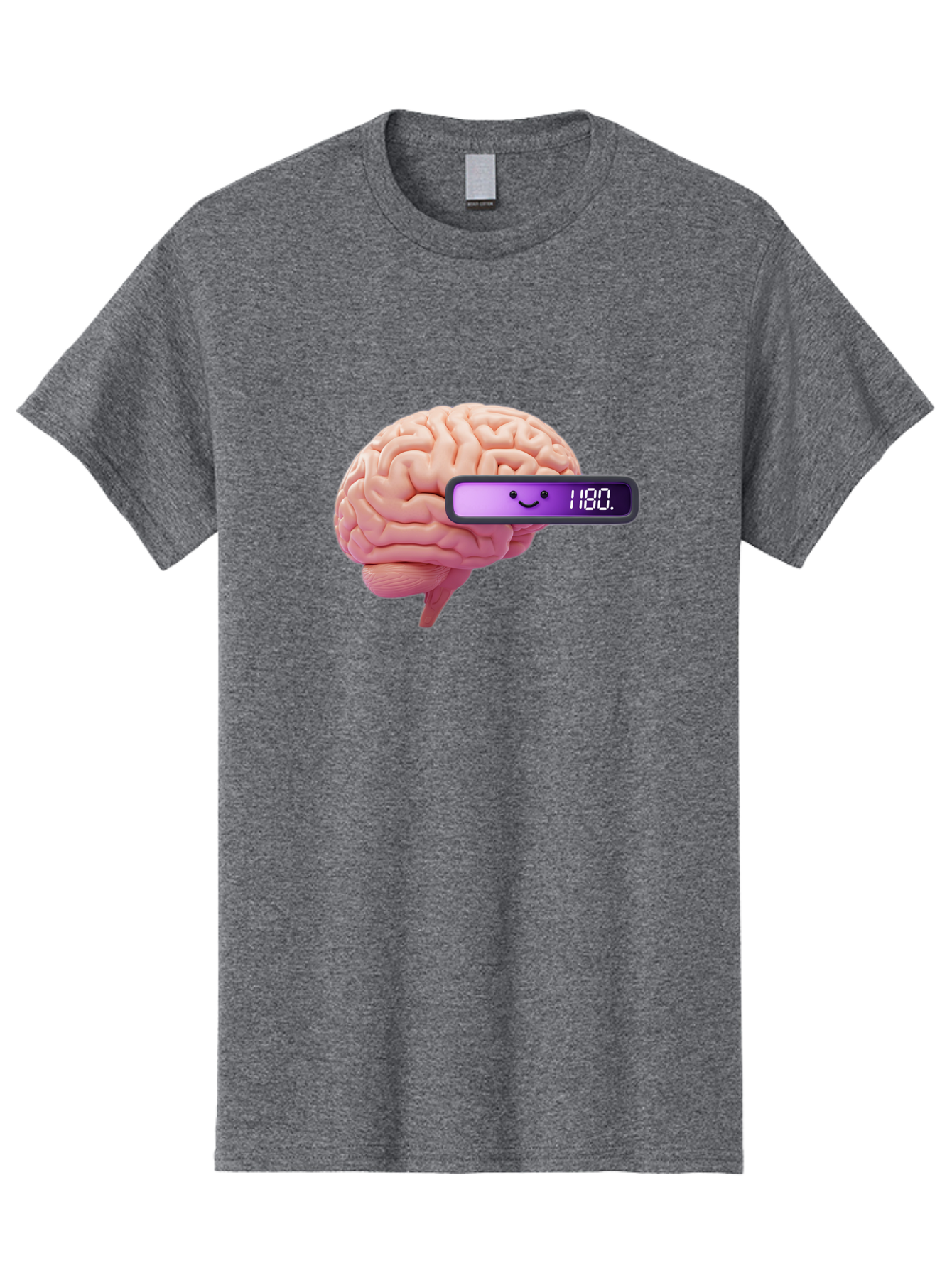 Brain-180 Men'S Graphic Tee, 100% Cotton, Comfortable Casual Summer Wear, Machine Washable, Human Brain, Brain Health, Mental Wellness, Mood Score, Happy Face, Score 180, Emotional Intelligence, Mental State Baa201