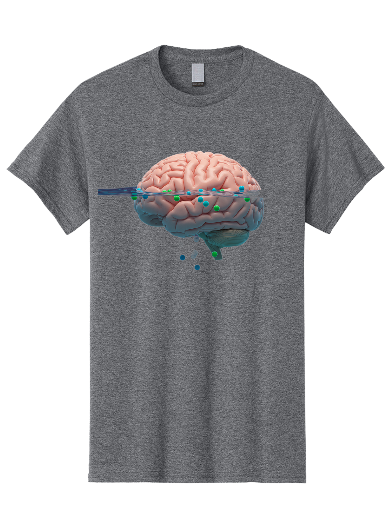 Brain-Being-Siphoned Men'S Graphic Tee, 100% Cotton, Comfortable Casual Summer Wear, Machine Washable, Human Brain, Neuroscience, Cognitive Function, Neurological Research, Brain Health, Neural Activity, Science Illustration, Medical Art, Baa205