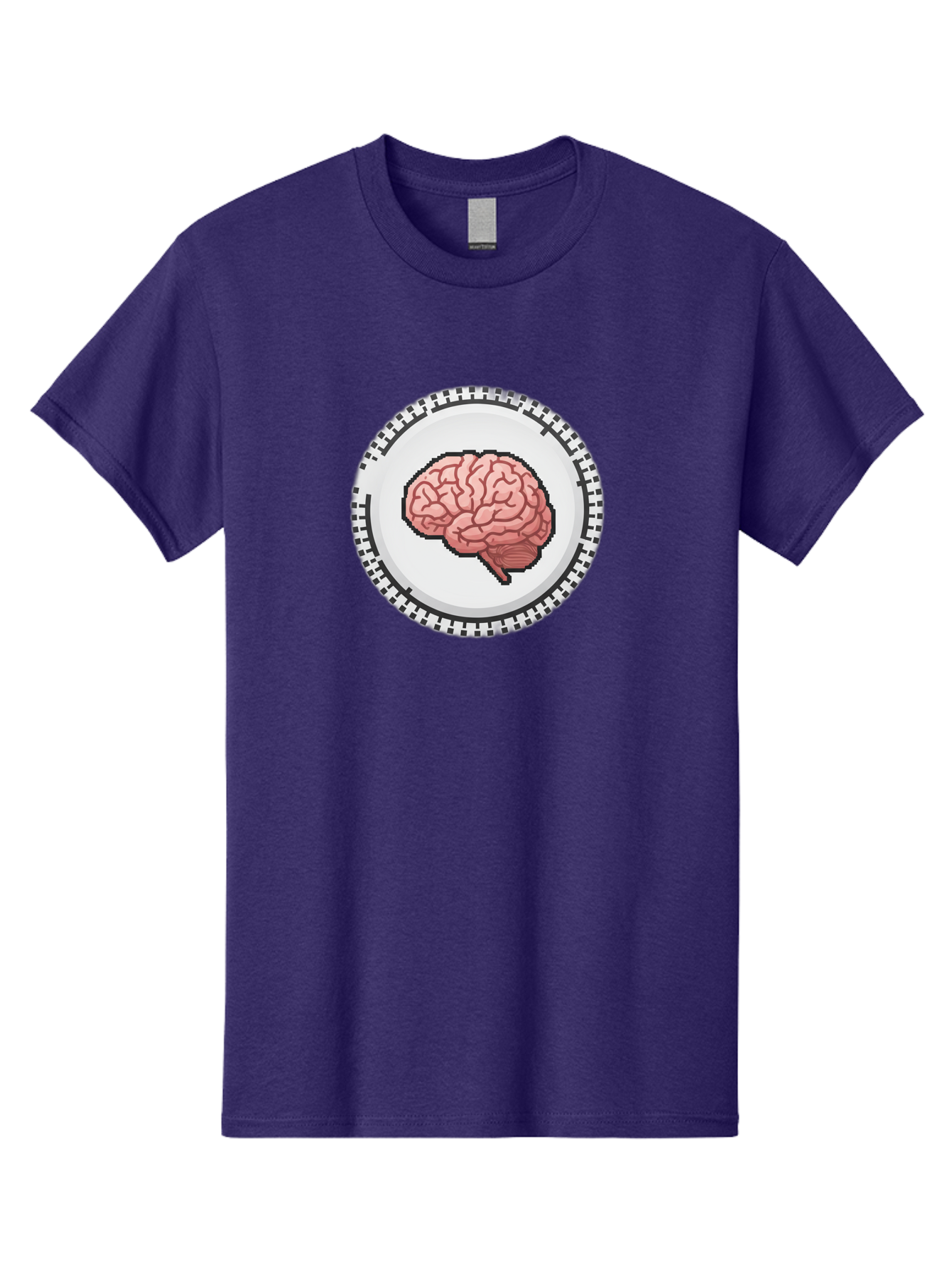 Brain-Puzzle-Piece Men'S Graphic Tee, 100% Cotton, Comfortable Casual Summer Wear, Machine Washable, Human Brain Illustration, Digital Art, Cognitive Function, Neuroscience, Puzzle Piece, Pink And White Colors, Black Outline Baa212