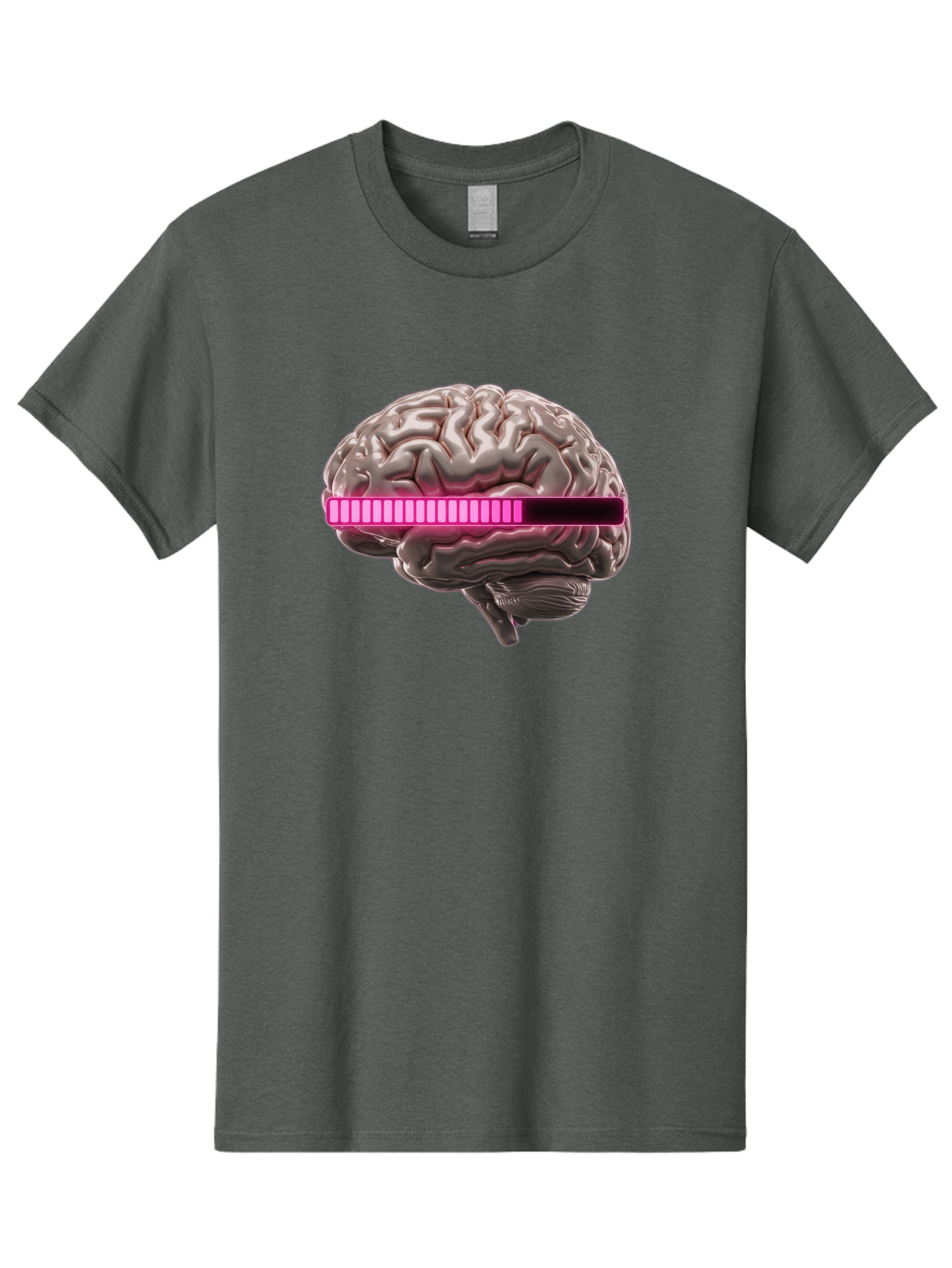 Brain-With-Equalizer Men'S Graphic Tee, 100% Cotton, Comfortable Casual Summer Wear, Machine Washable, Human Brain, Sound Equalizer, Music Visualization, Audio Technology, Neuroscience, Cognitive Function, Digital Art, Futuristic Design Baa215
