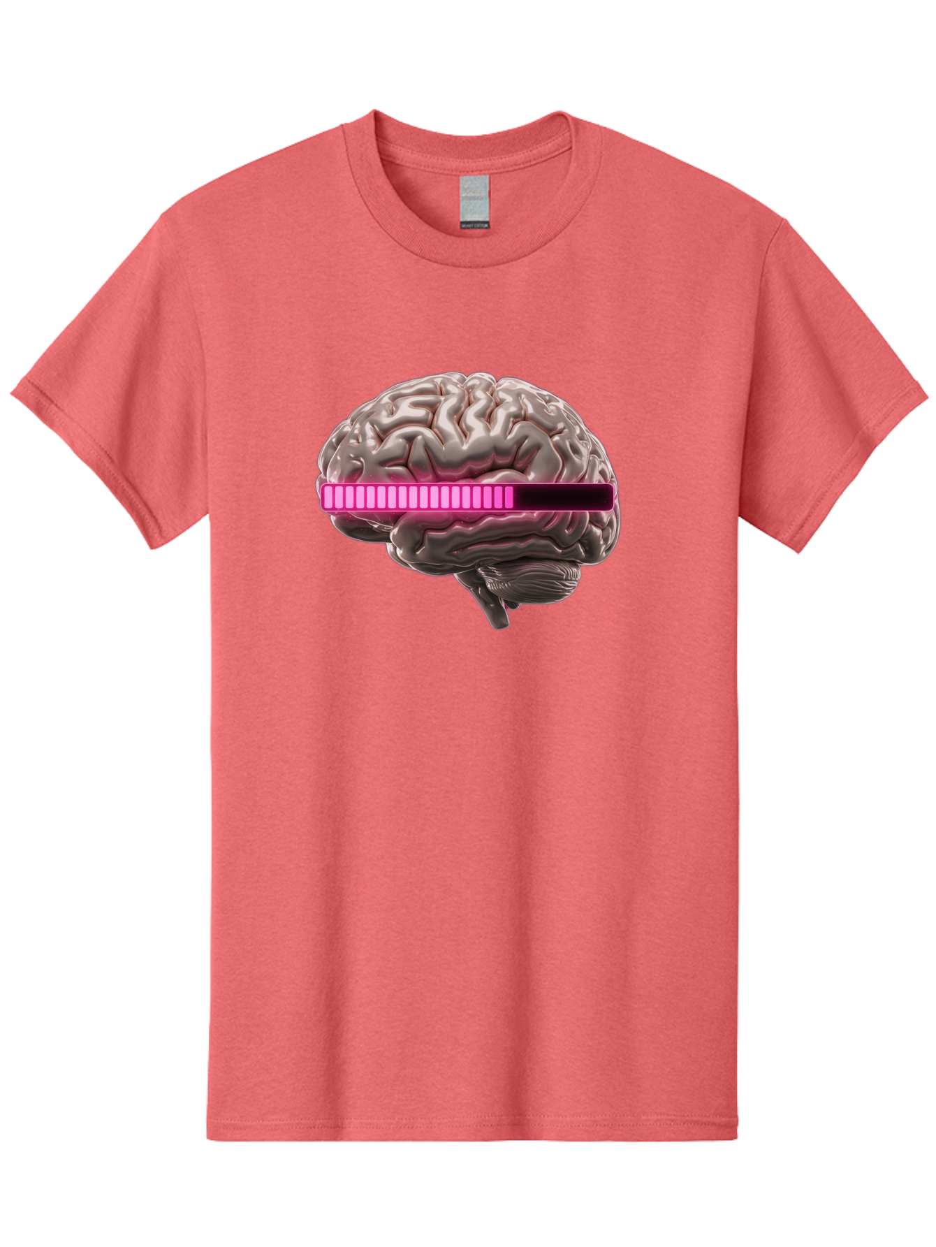 Brain-With-Equalizer Men'S Graphic Tee, 100% Cotton, Comfortable Casual Summer Wear, Machine Washable, Human Brain, Sound Equalizer, Music Visualization, Audio Technology, Neuroscience, Cognitive Function, Digital Art, Futuristic Design Baa215