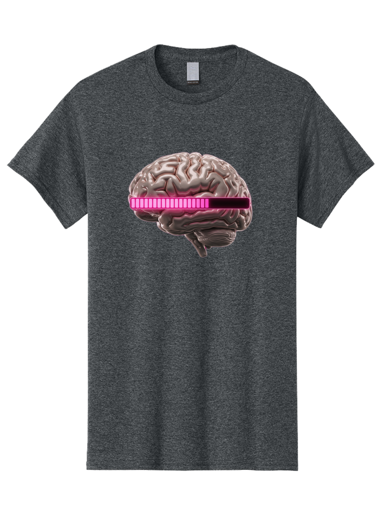 Brain-With-Equalizer Men'S Graphic Tee, 100% Cotton, Comfortable Casual Summer Wear, Machine Washable, Human Brain, Sound Equalizer, Music Visualization, Audio Technology, Neuroscience, Cognitive Function, Digital Art, Futuristic Design Baa215