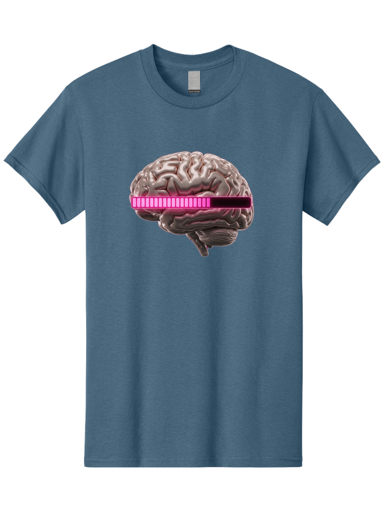 Brain-With-Equalizer Men'S Graphic Tee, 100% Cotton, Comfortable Casual Summer Wear, Machine Washable, Human Brain, Sound Equalizer, Music Visualization, Audio Technology, Neuroscience, Cognitive Function, Digital Art, Futuristic Design Baa215