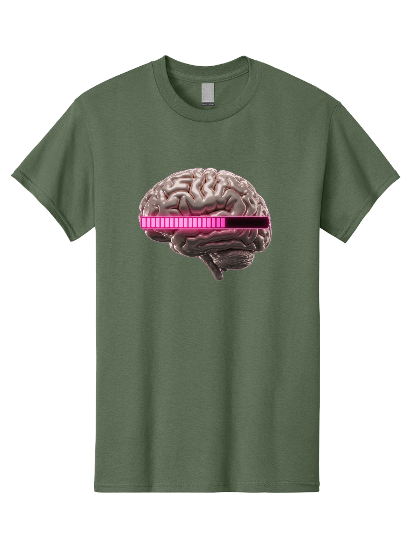 Brain-With-Equalizer Men'S Graphic Tee, 100% Cotton, Comfortable Casual Summer Wear, Machine Washable, Human Brain, Sound Equalizer, Music Visualization, Audio Technology, Neuroscience, Cognitive Function, Digital Art, Futuristic Design Baa215