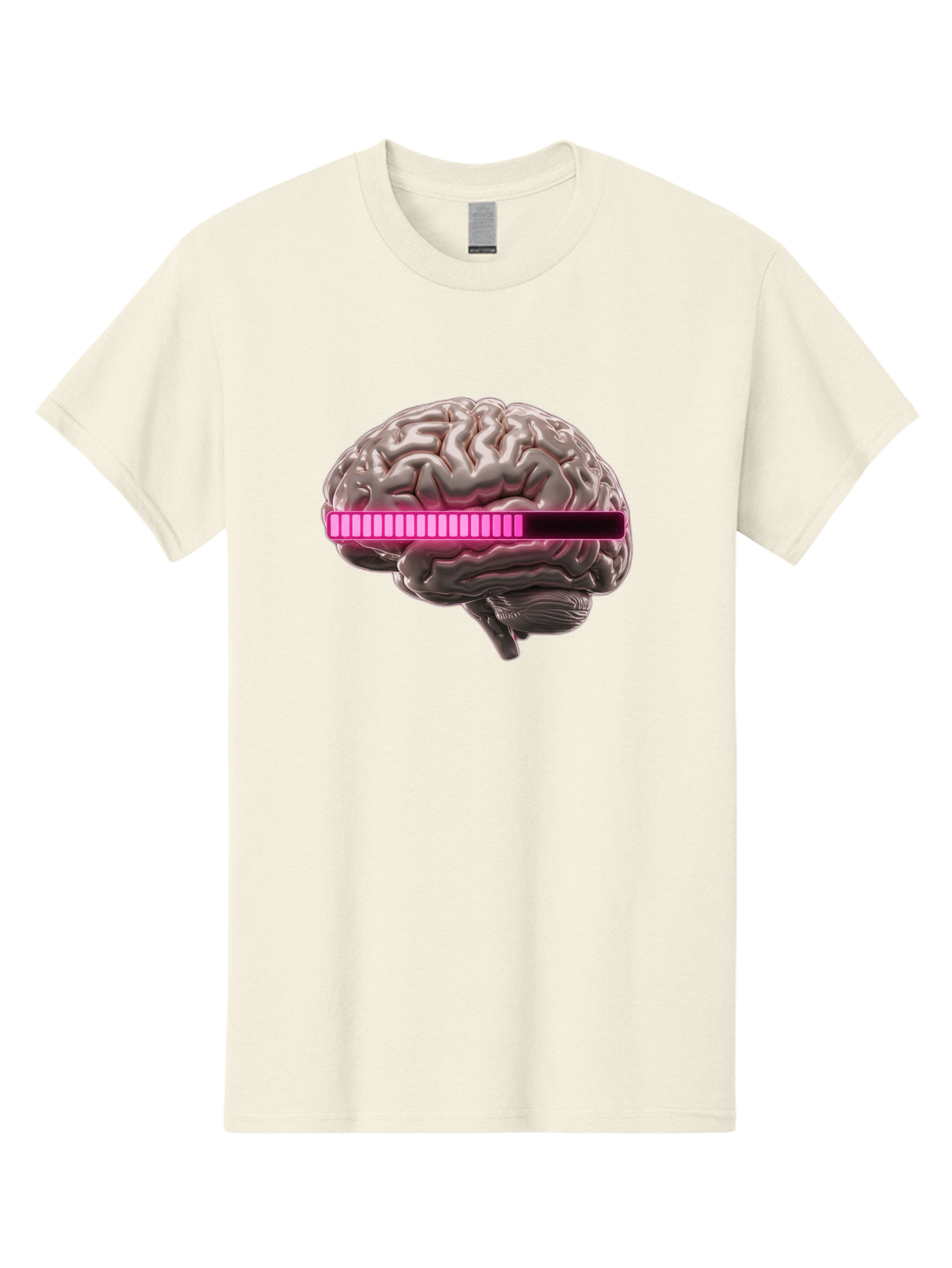 Brain-With-Equalizer Men'S Graphic Tee, 100% Cotton, Comfortable Casual Summer Wear, Machine Washable, Human Brain, Sound Equalizer, Music Visualization, Audio Technology, Neuroscience, Cognitive Function, Digital Art, Futuristic Design Baa215