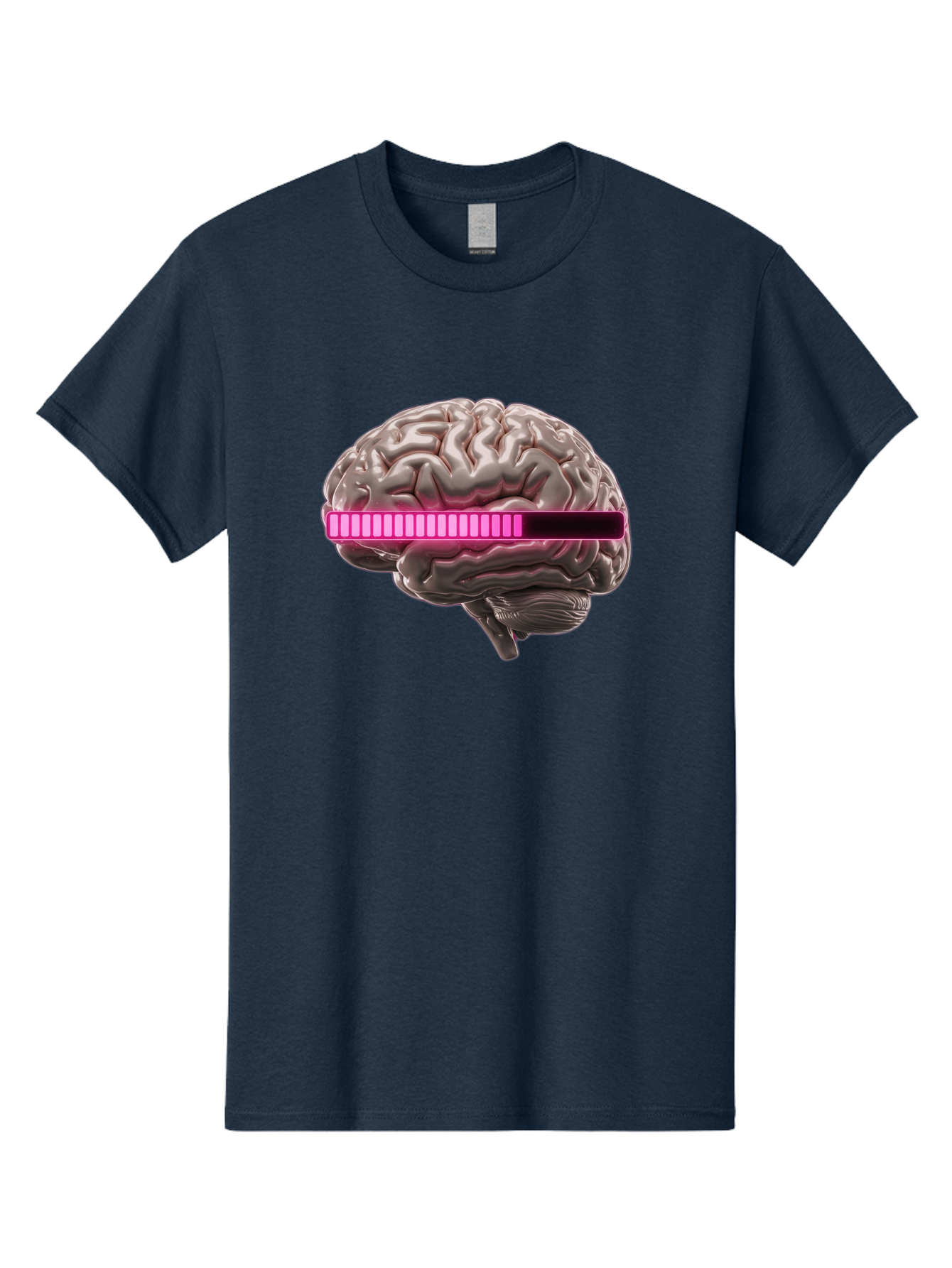 Brain-With-Equalizer Men'S Graphic Tee, 100% Cotton, Comfortable Casual Summer Wear, Machine Washable, Human Brain, Sound Equalizer, Music Visualization, Audio Technology, Neuroscience, Cognitive Function, Digital Art, Futuristic Design Baa215