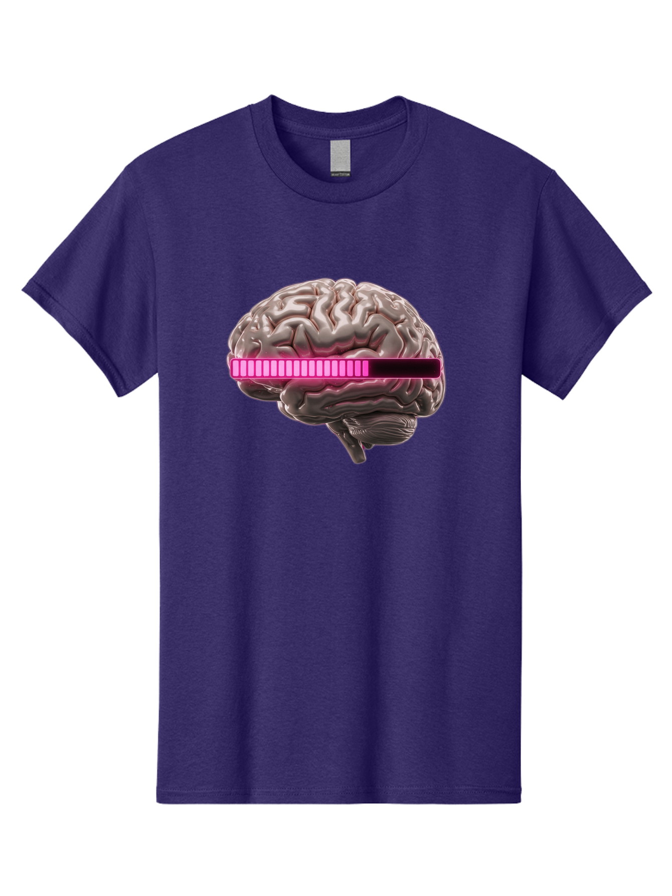 Brain-With-Equalizer Men'S Graphic Tee, 100% Cotton, Comfortable Casual Summer Wear, Machine Washable, Human Brain, Sound Equalizer, Music Visualization, Audio Technology, Neuroscience, Cognitive Function, Digital Art, Futuristic Design Baa215