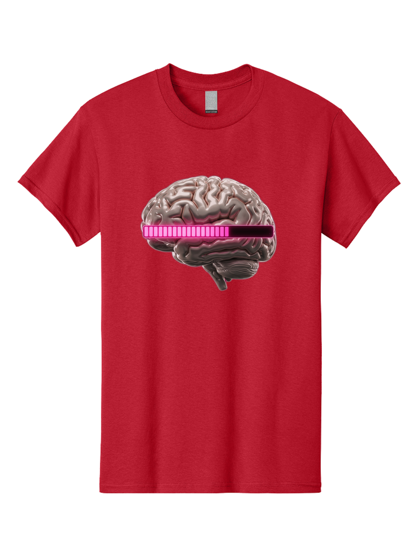 Brain-With-Equalizer Men'S Graphic Tee, 100% Cotton, Comfortable Casual Summer Wear, Machine Washable, Human Brain, Sound Equalizer, Music Visualization, Audio Technology, Neuroscience, Cognitive Function, Digital Art, Futuristic Design Baa215