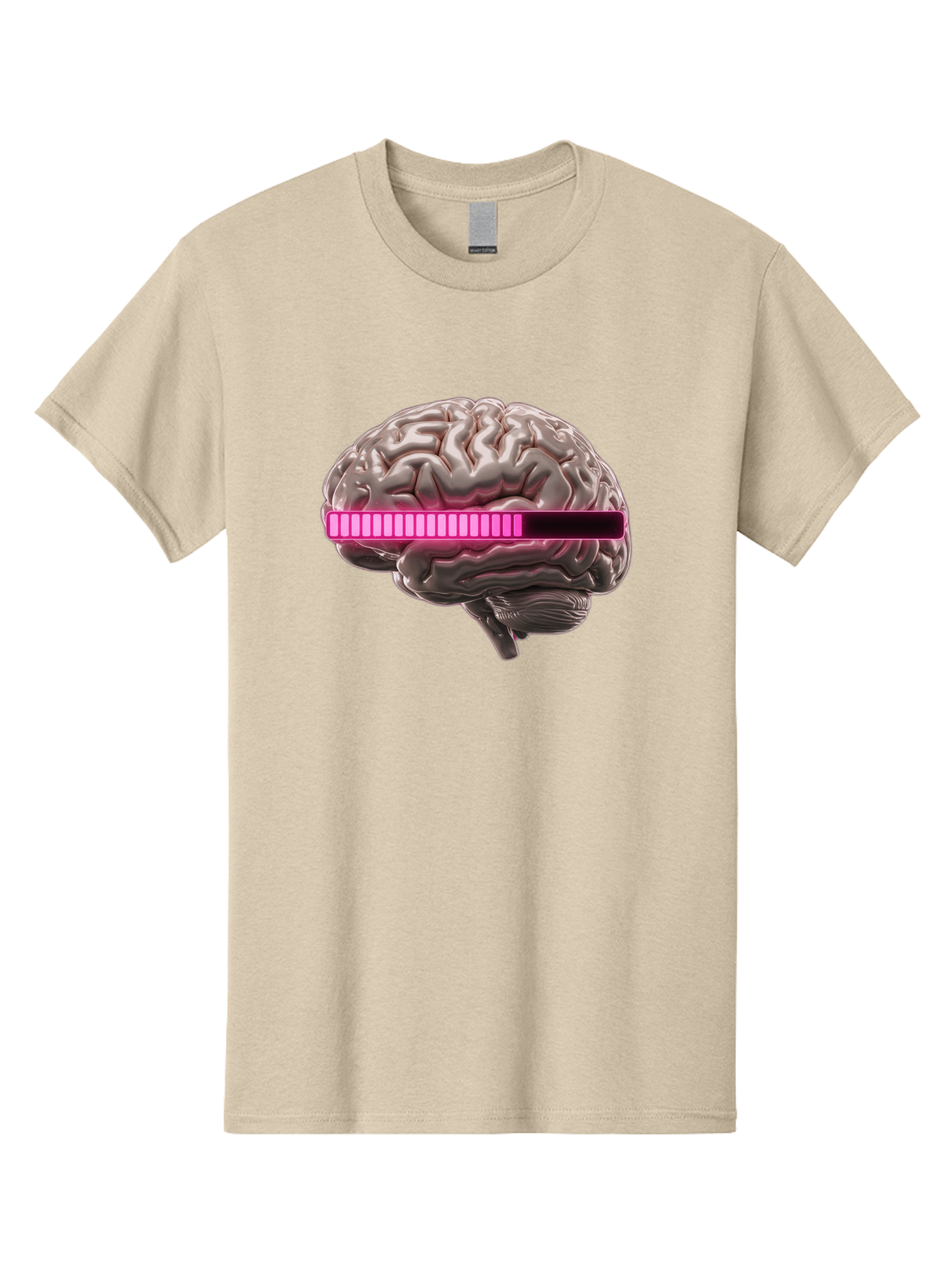 Brain-With-Equalizer Men'S Graphic Tee, 100% Cotton, Comfortable Casual Summer Wear, Machine Washable, Human Brain, Sound Equalizer, Music Visualization, Audio Technology, Neuroscience, Cognitive Function, Digital Art, Futuristic Design Baa215