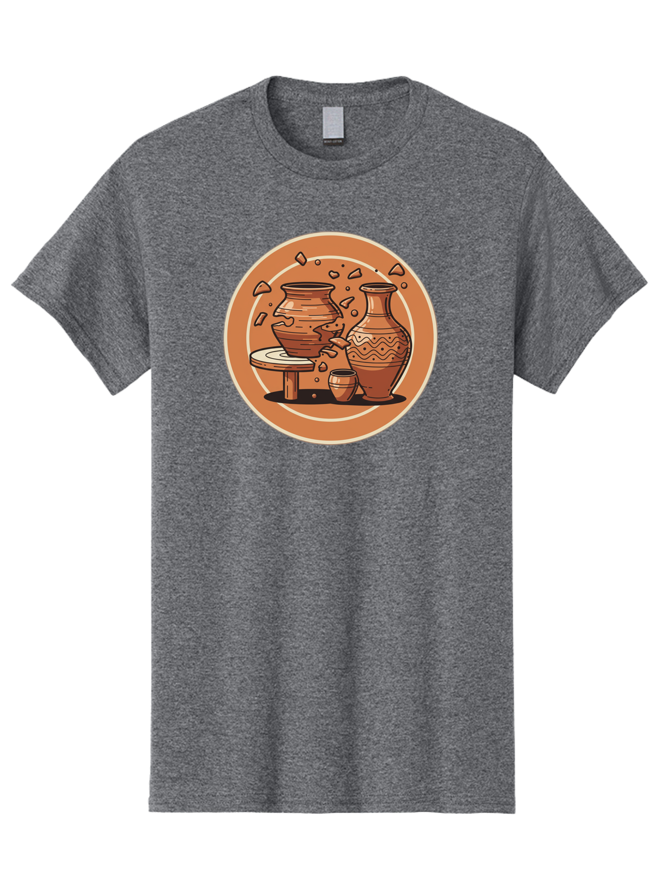 Broken-Clay-Pot Men'S Graphic Tee, 100% Cotton, Comfortable Casual Summer Wear, Machine Washable, Clay Pots, Pottery, Ceramics, Broken Pieces, Potter'S Wheel, Handmade Craftsmanship, Earthy Tones, Traditional Art, Cultural Heritage Baa236