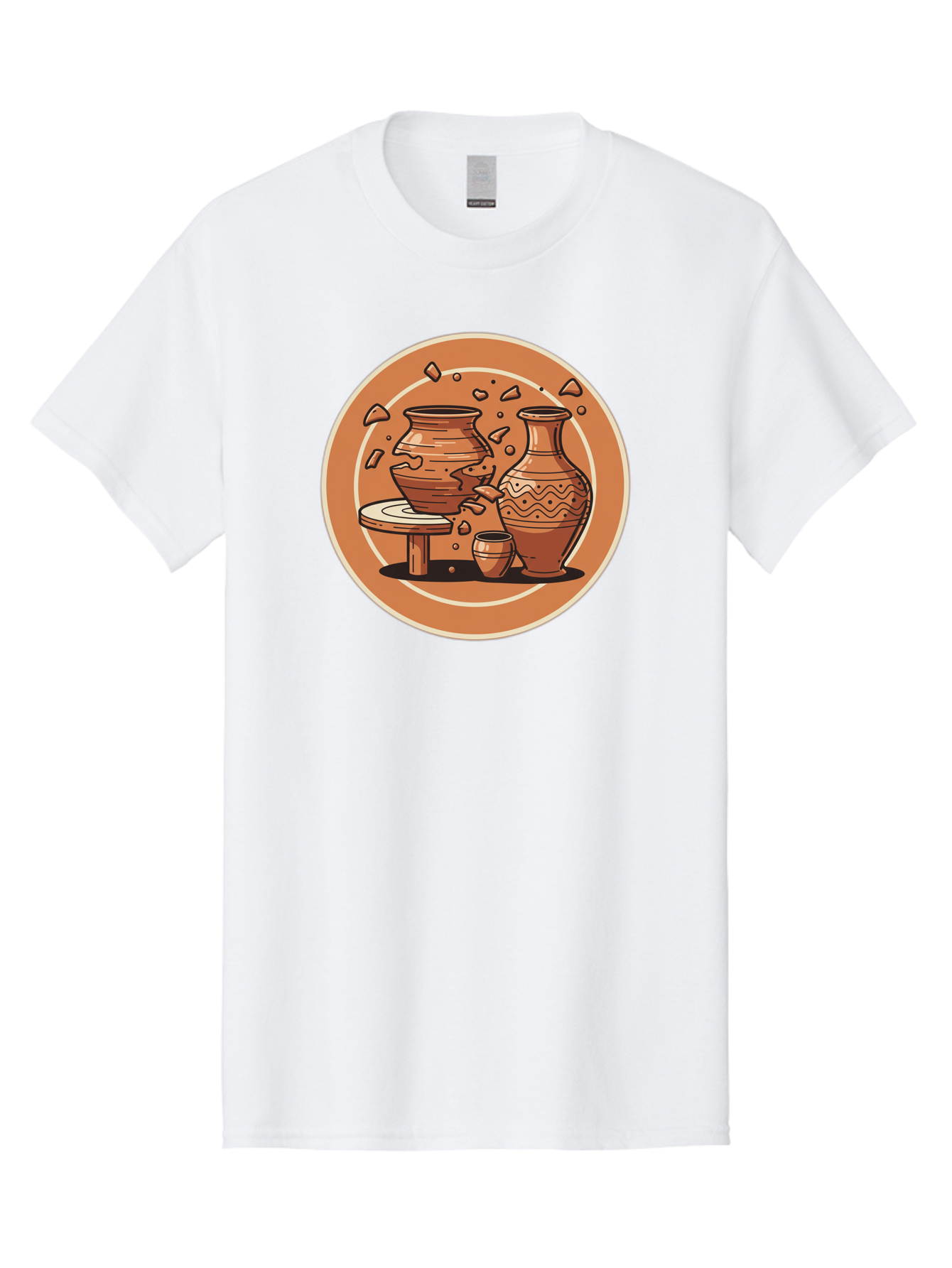 Broken-Clay-Pot Men'S Graphic Tee, 100% Cotton, Comfortable Casual Summer Wear, Machine Washable, Clay Pots, Pottery, Ceramics, Broken Pieces, Potter'S Wheel, Handmade Craftsmanship, Earthy Tones, Traditional Art, Cultural Heritage Baa236